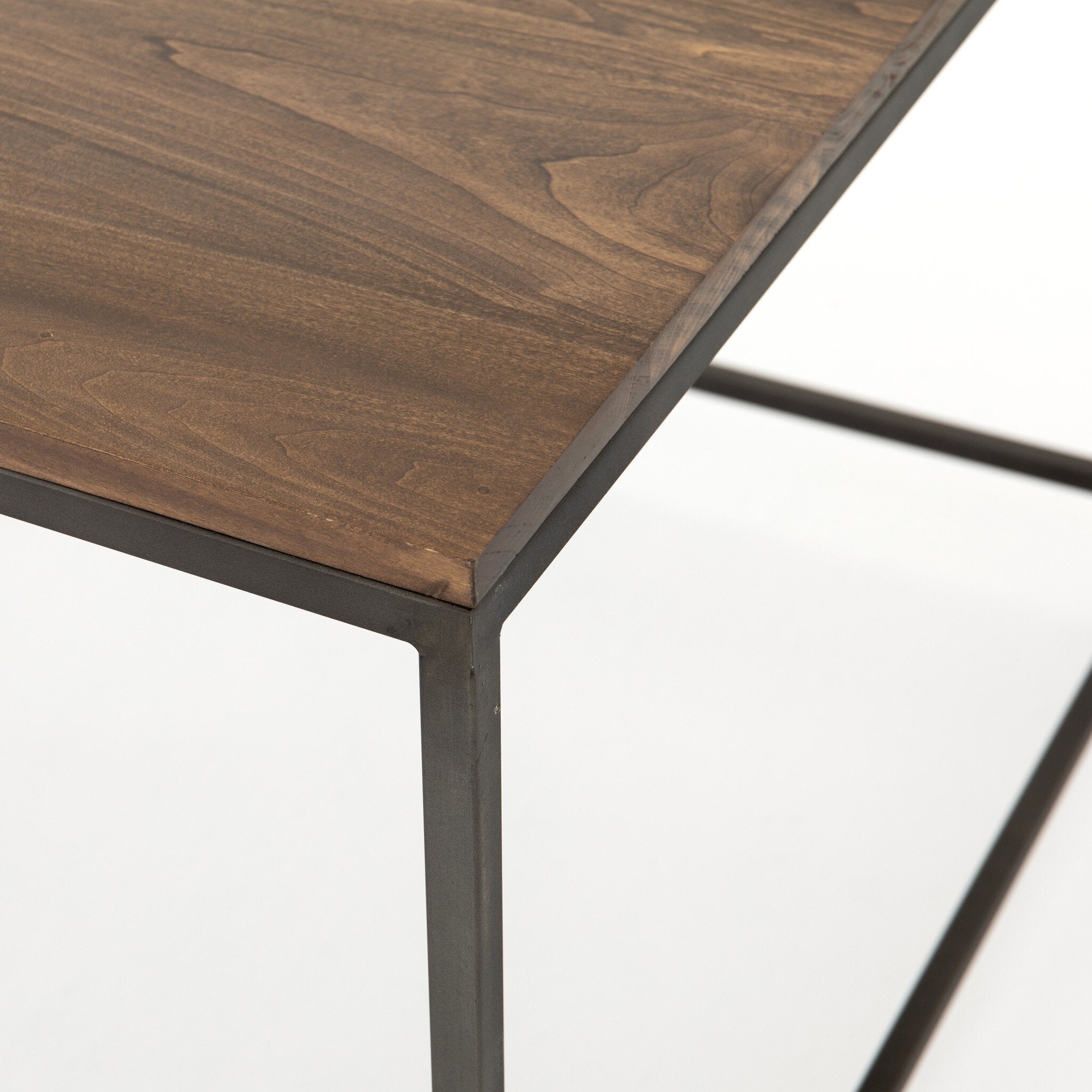 Four Hands Trey Modular Corner Desk — Auburn Poplar-Natural Iron