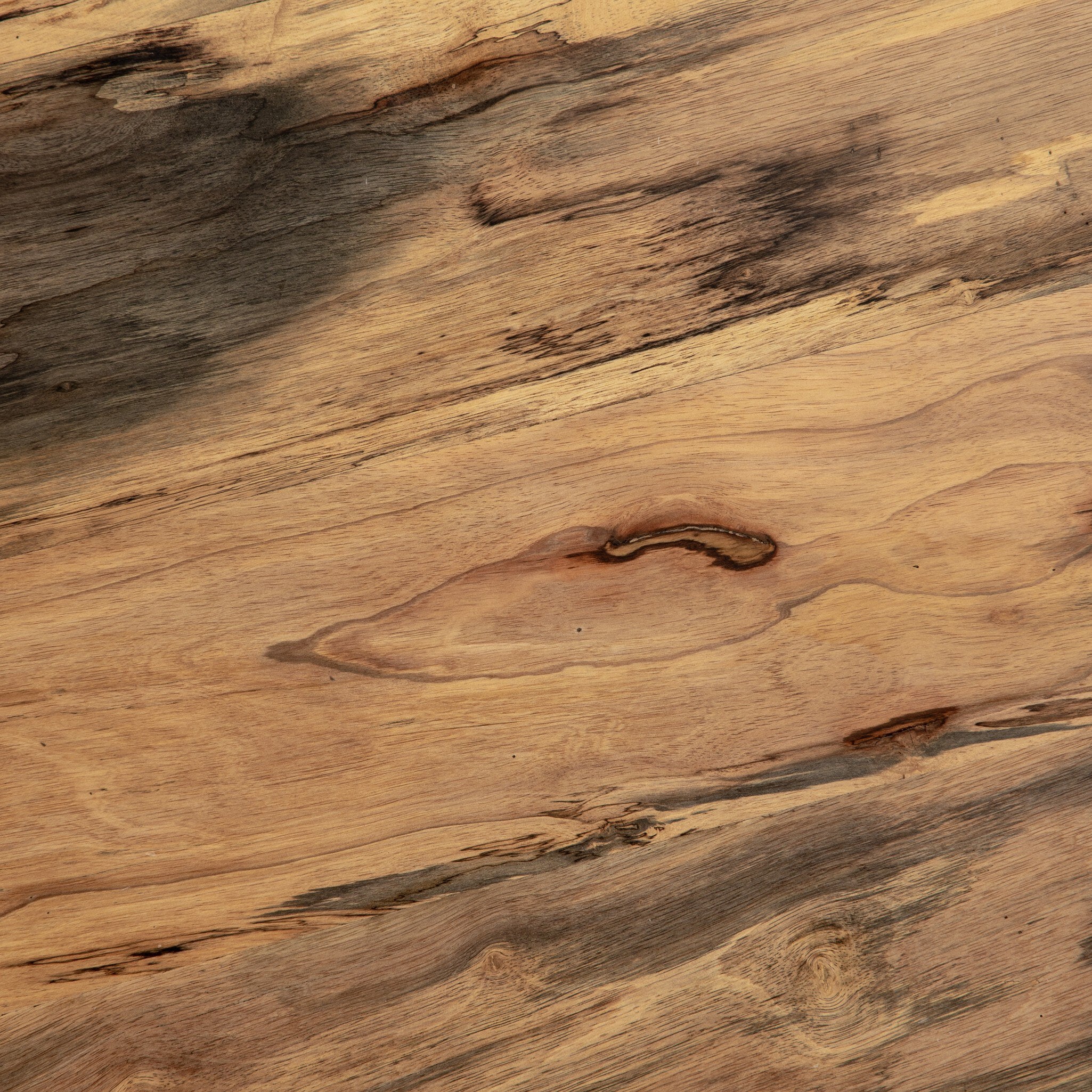 Four Hands Hudson Round Coffee Table — Spalted Primavera-Black Pine