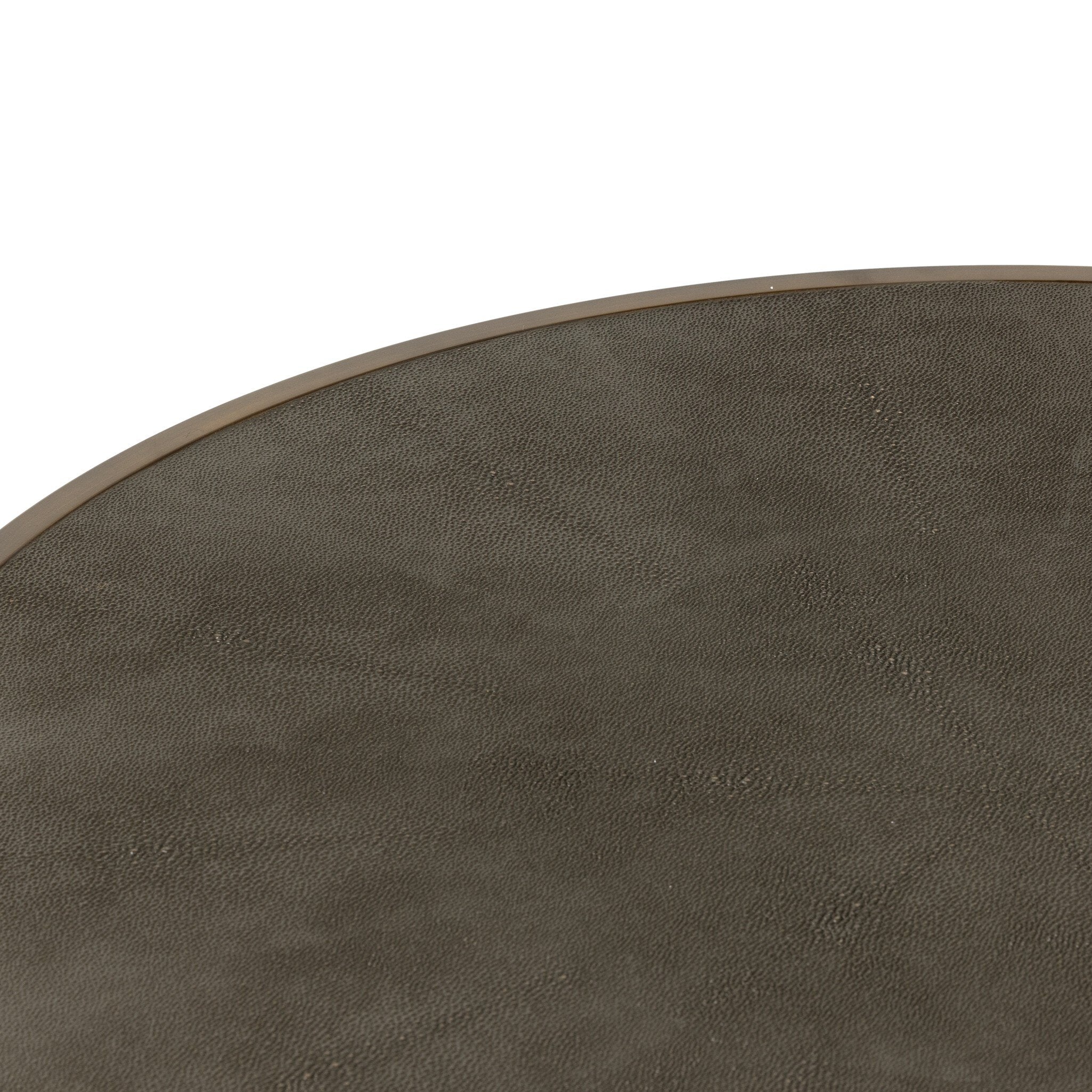 Four Hands Shagreen Nesting Coffee Table — Antique Brass-Grey Shagreen