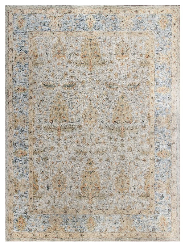 LR Home Vintage Rug — Ivory Blue