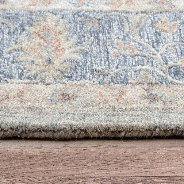 LR Home Vintage Rug — Ivory Blue