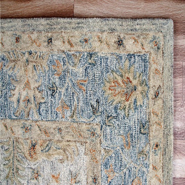 LR Home Vintage Rug — Ivory Blue