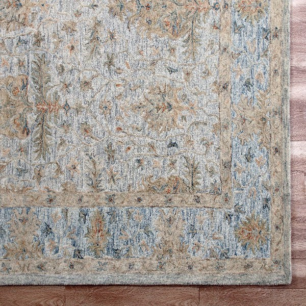 LR Home Vintage Rug — Ivory Blue