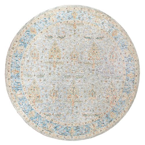 LR Home Vintage Rug — Ivory Blue