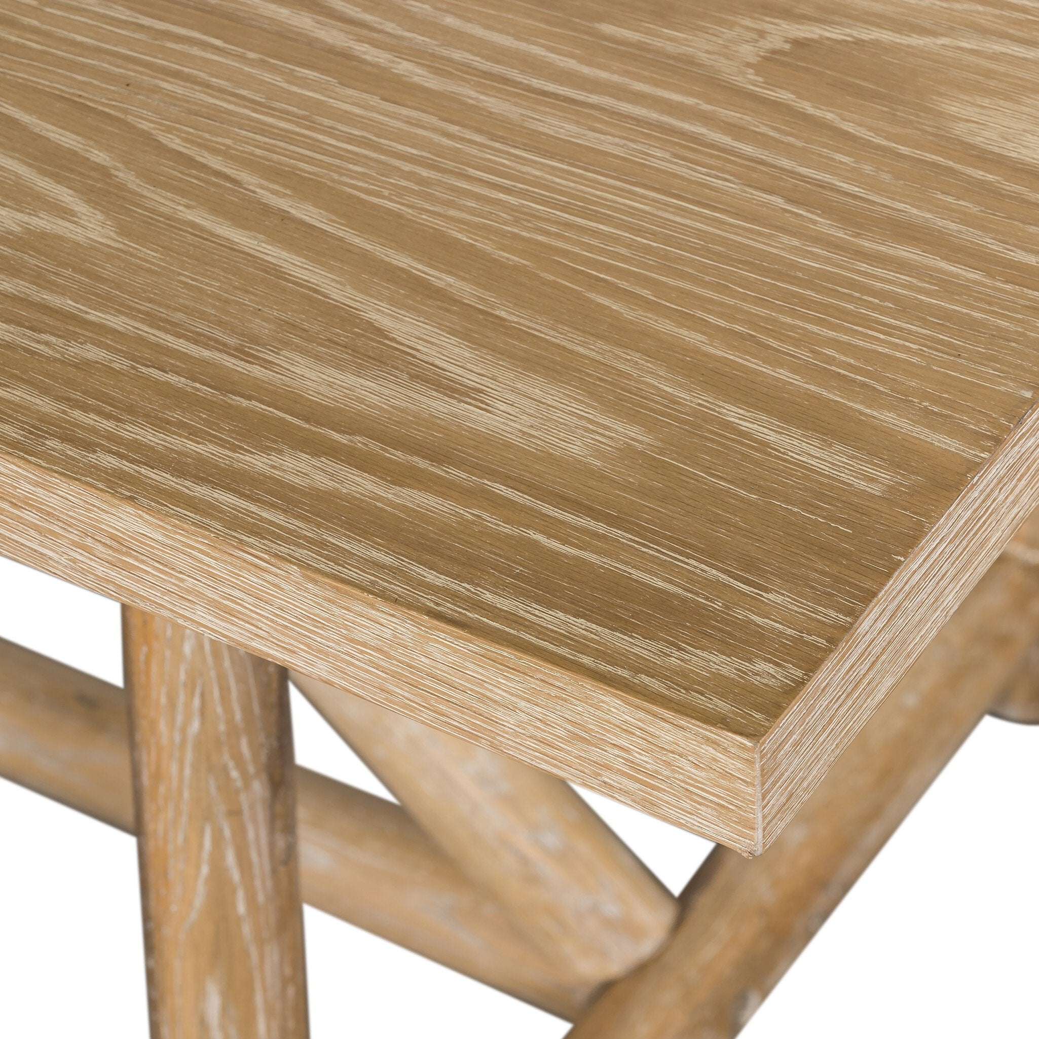 Four Hands Mika Dining Table — Whitewashed Oak Veneer-Whitewashed Oak
