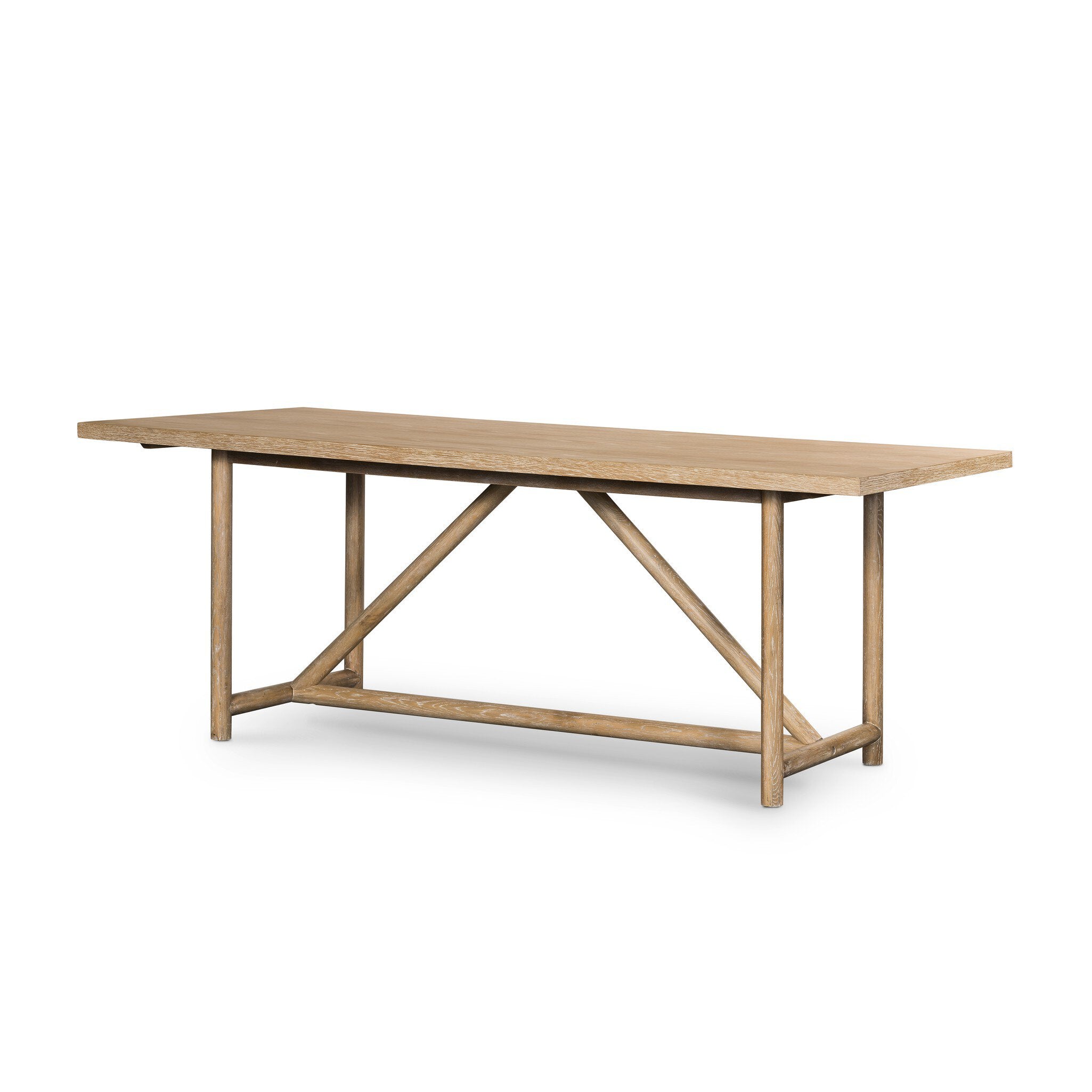 Four Hands Mika Dining Table — Whitewashed Oak Veneer-Whitewashed Oak