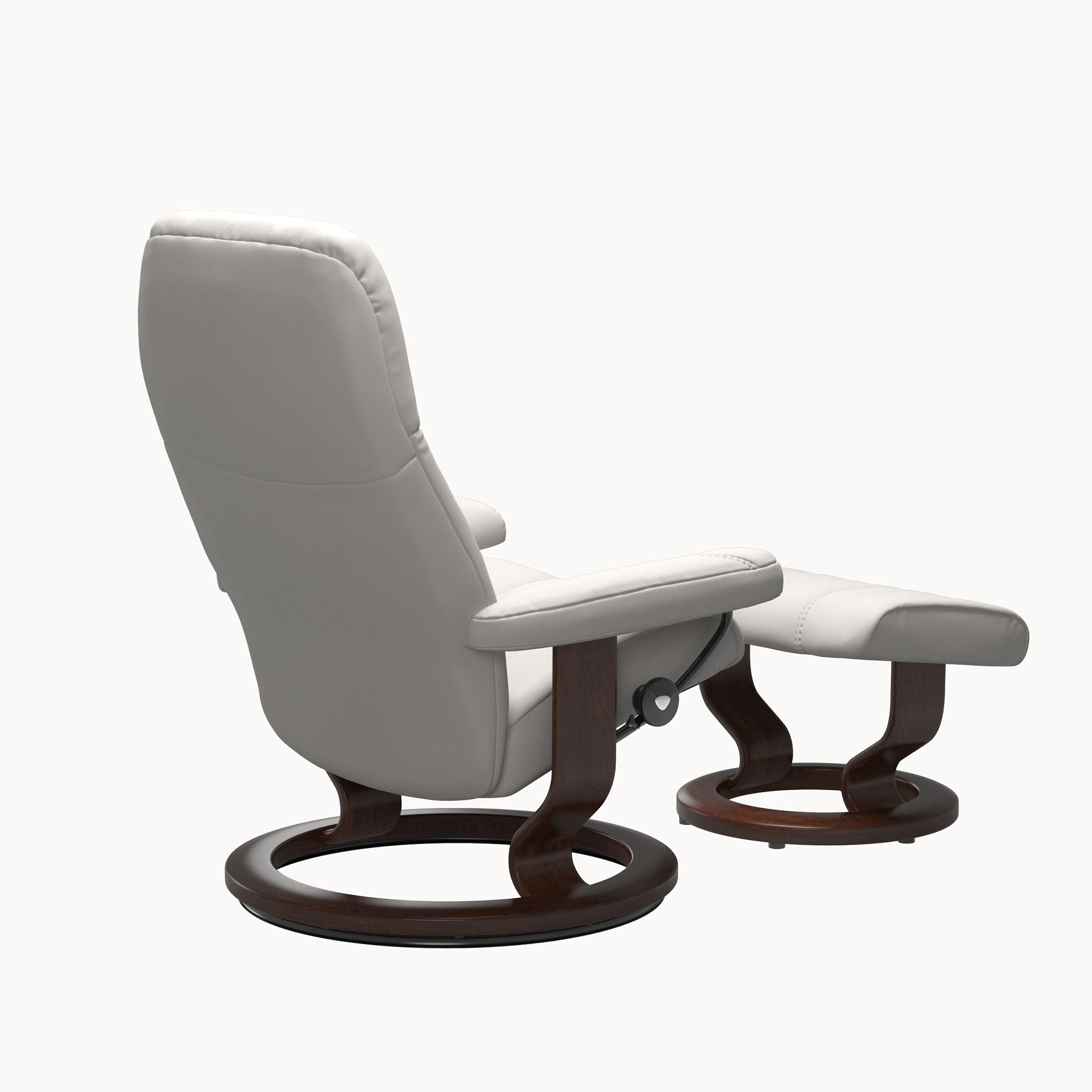 Stressless Consul Classic Base Chair & Ottoman - Batick Milky White