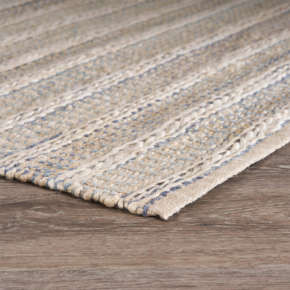 LR Home Bleached Jute Rug — Illusion Blue / Infinity