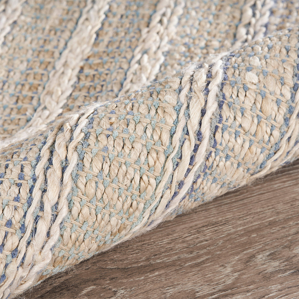 LR Home Bleached Jute Rug — Illusion Blue / Infinity
