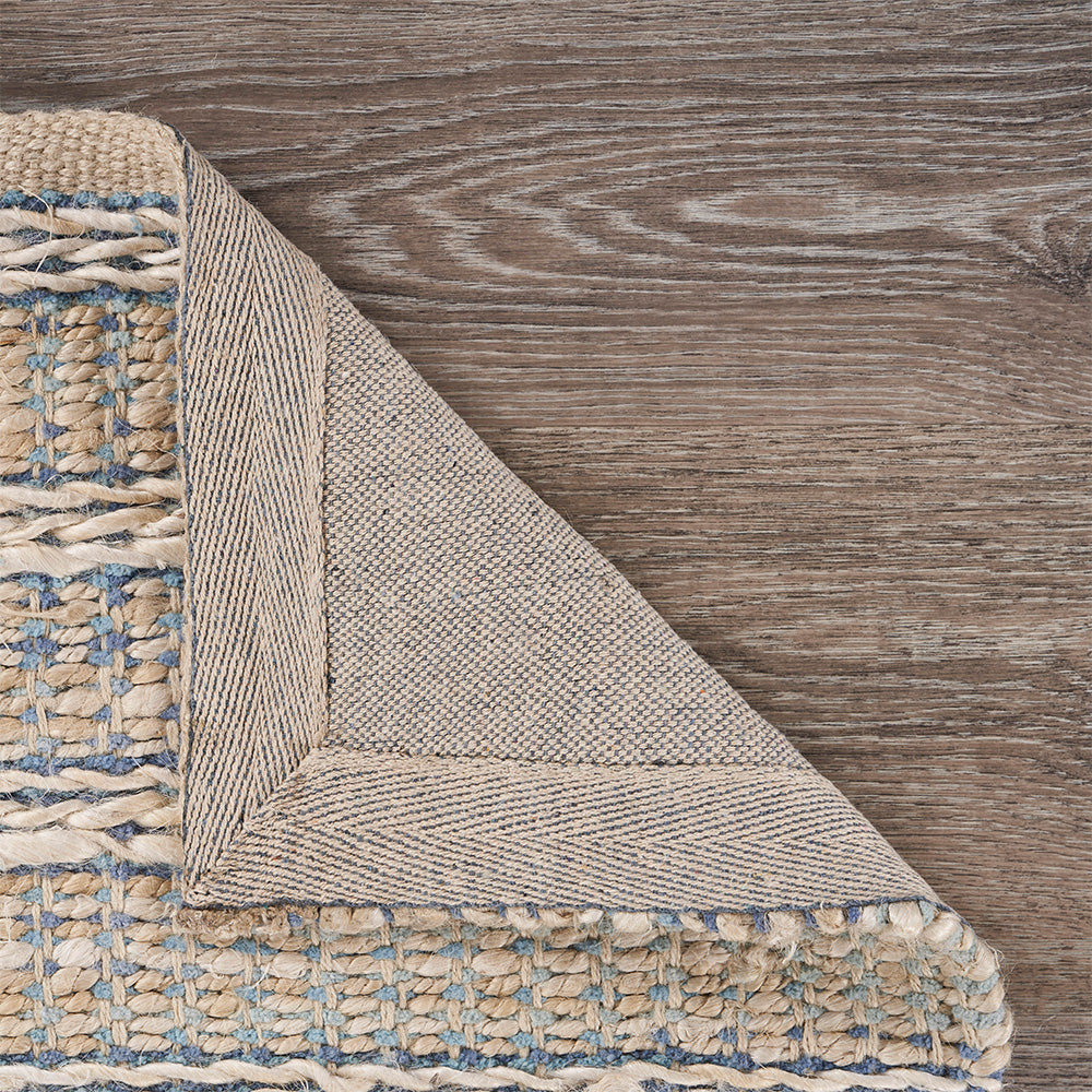 LR Home Bleached Jute Rug — Illusion Blue / Infinity