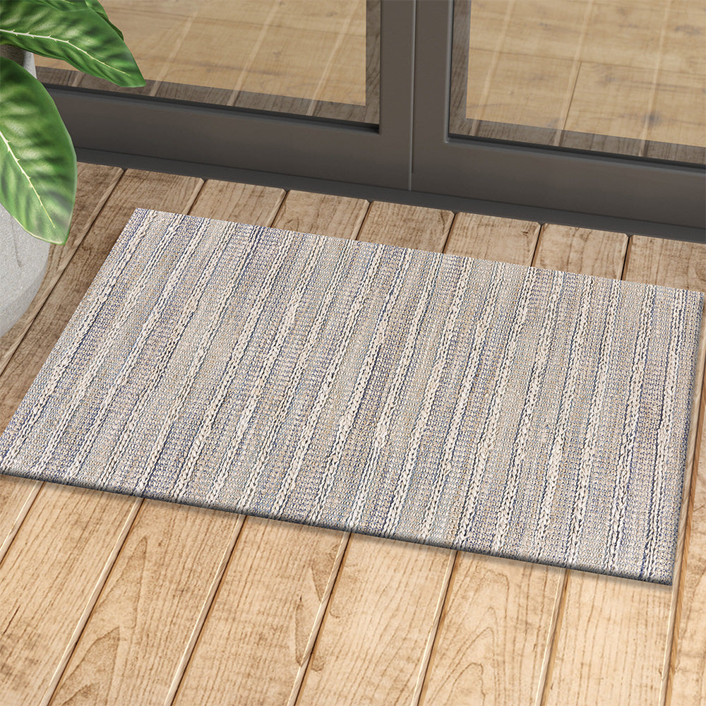 LR Home Bleached Jute Rug — Illusion Blue / Infinity