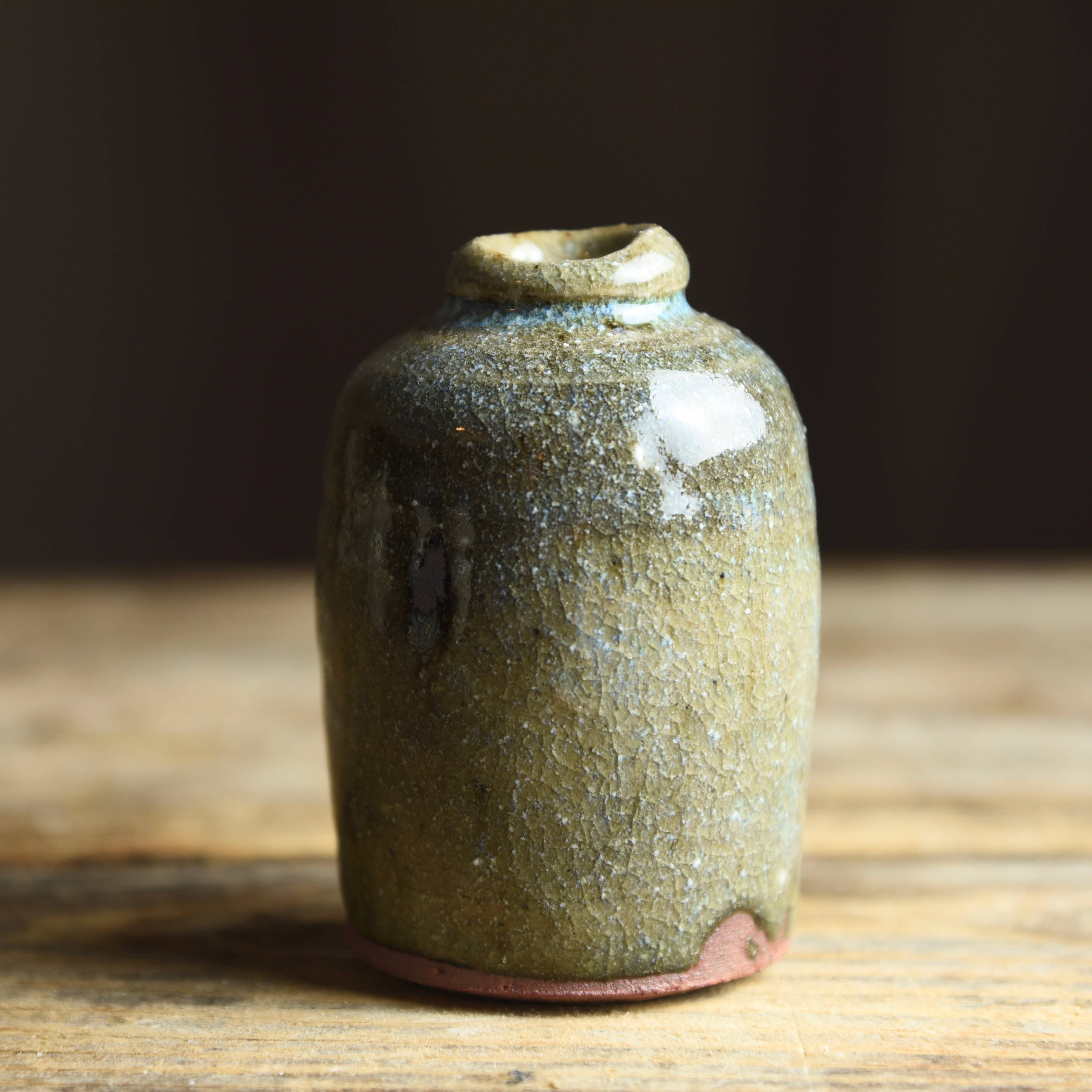 Matt Fishman Pottery Wild Clay Bud Vase in Ash Glaze