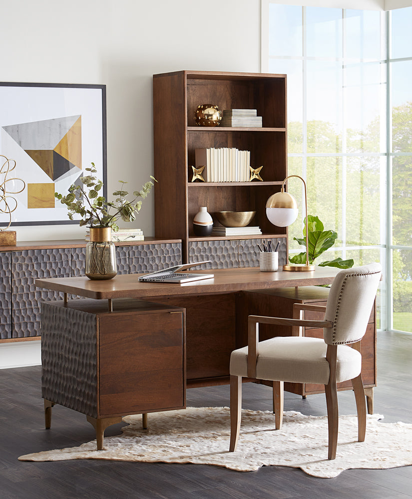 Home Trends & Design Santa Cruz two-tone office desk in a home workspace