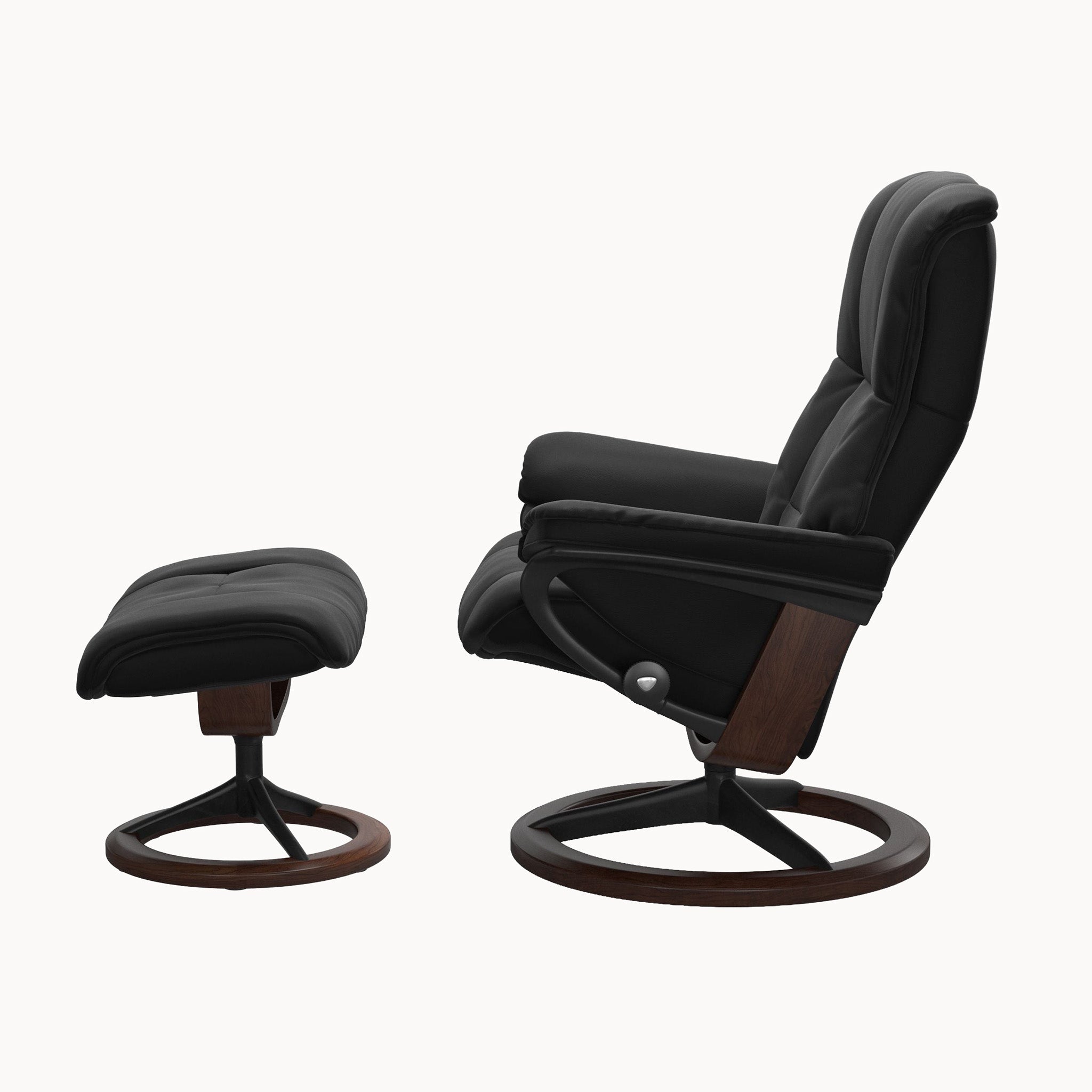 Stressless Mayfair Signature Base Chair & Ottoman - Paloma Black