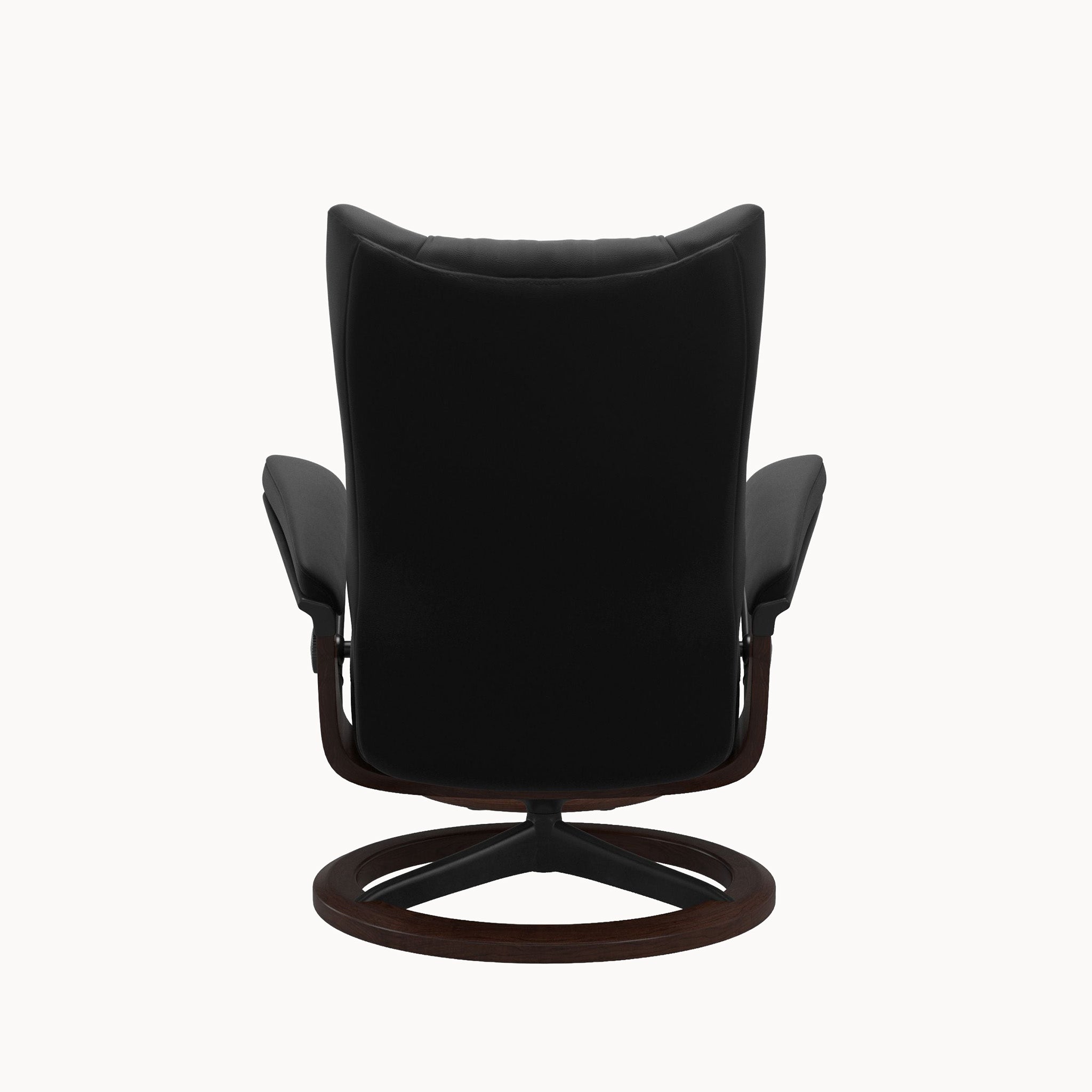 Stressless Wing Signature Base Chair & Ottoman - Paloma Black