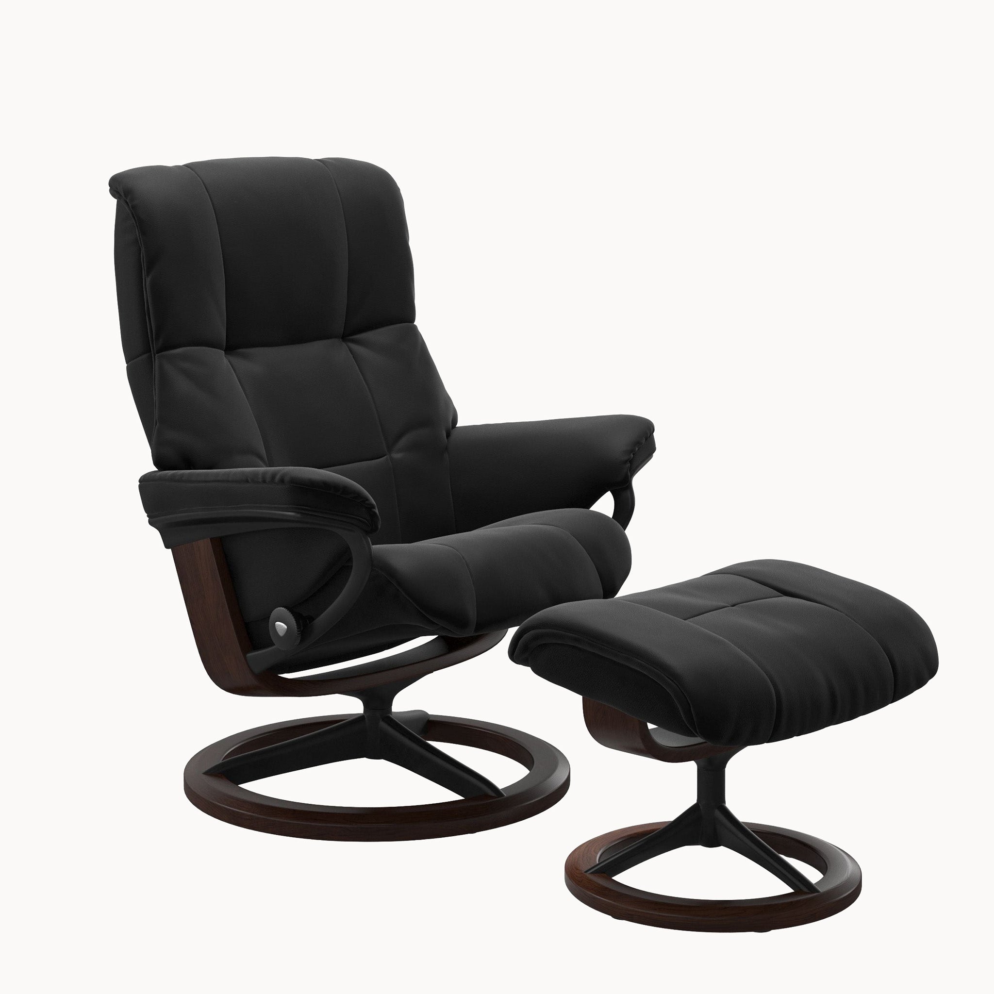 Stressless Mayfair Signature Base Chair & Ottoman - Paloma Black
