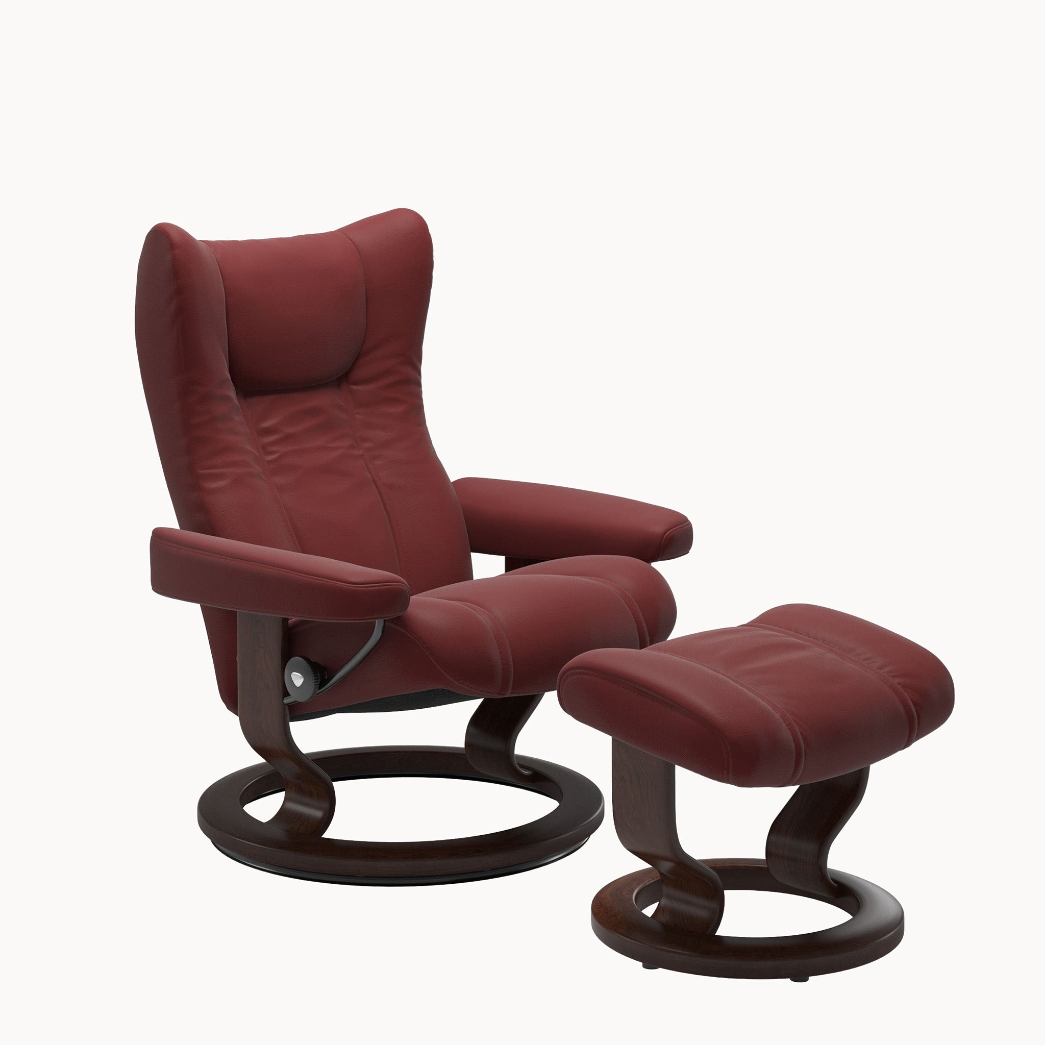 Stressless Wing Classic Base Chair & Ottoman - Paloma Cherry