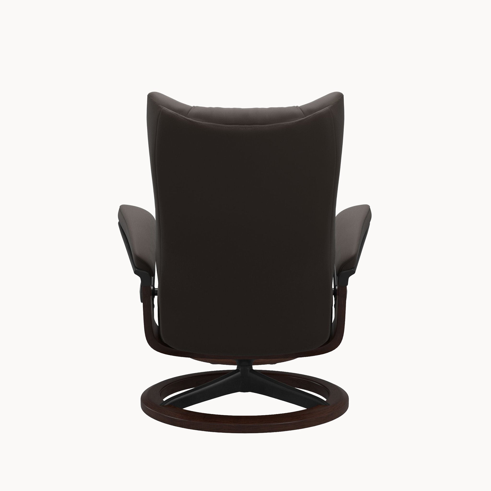 Stressless Wing Signature Base Chair & Ottoman - Paloma Chestnut