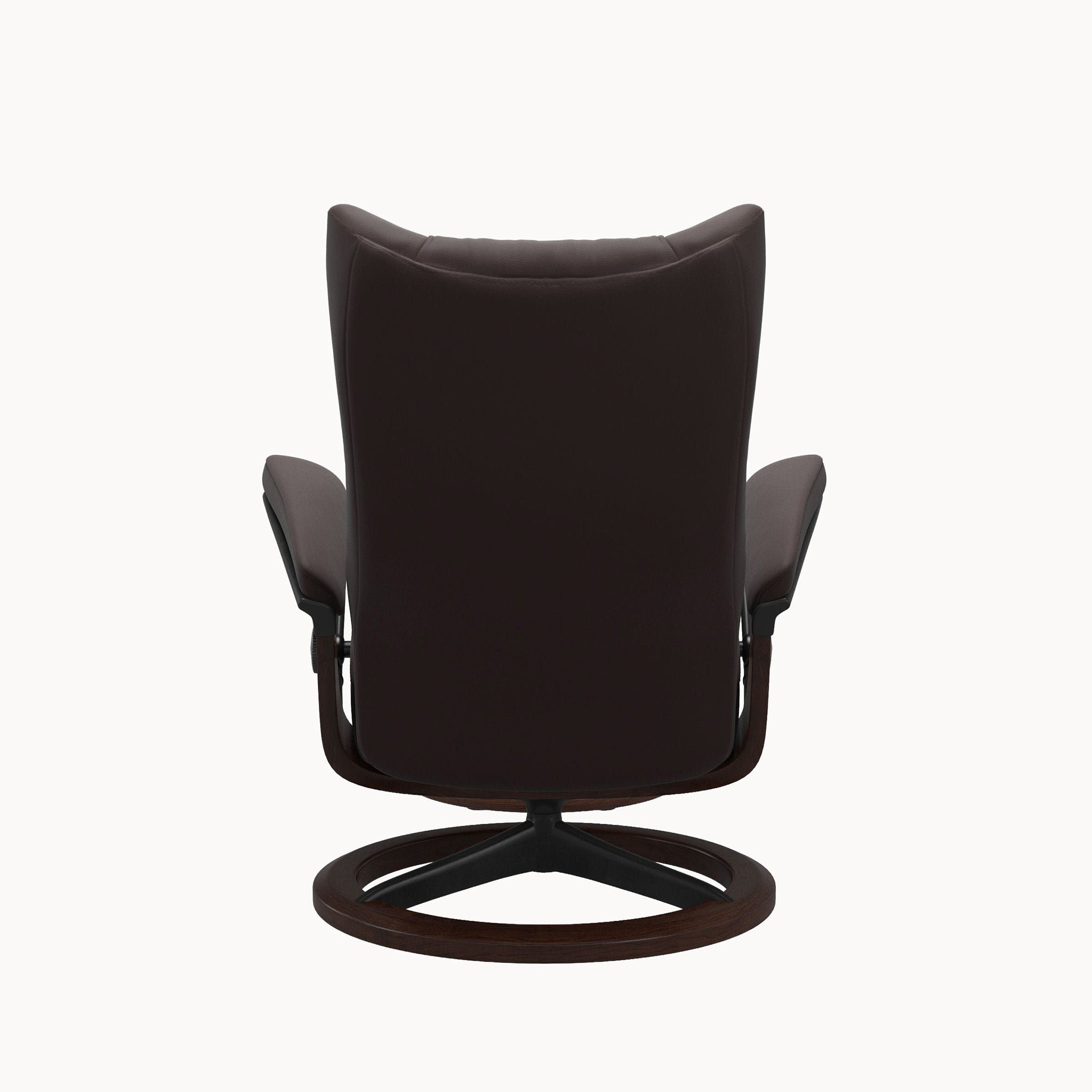 Stressless Wing Signature Base Chair & Ottoman - Paloma Chocolate