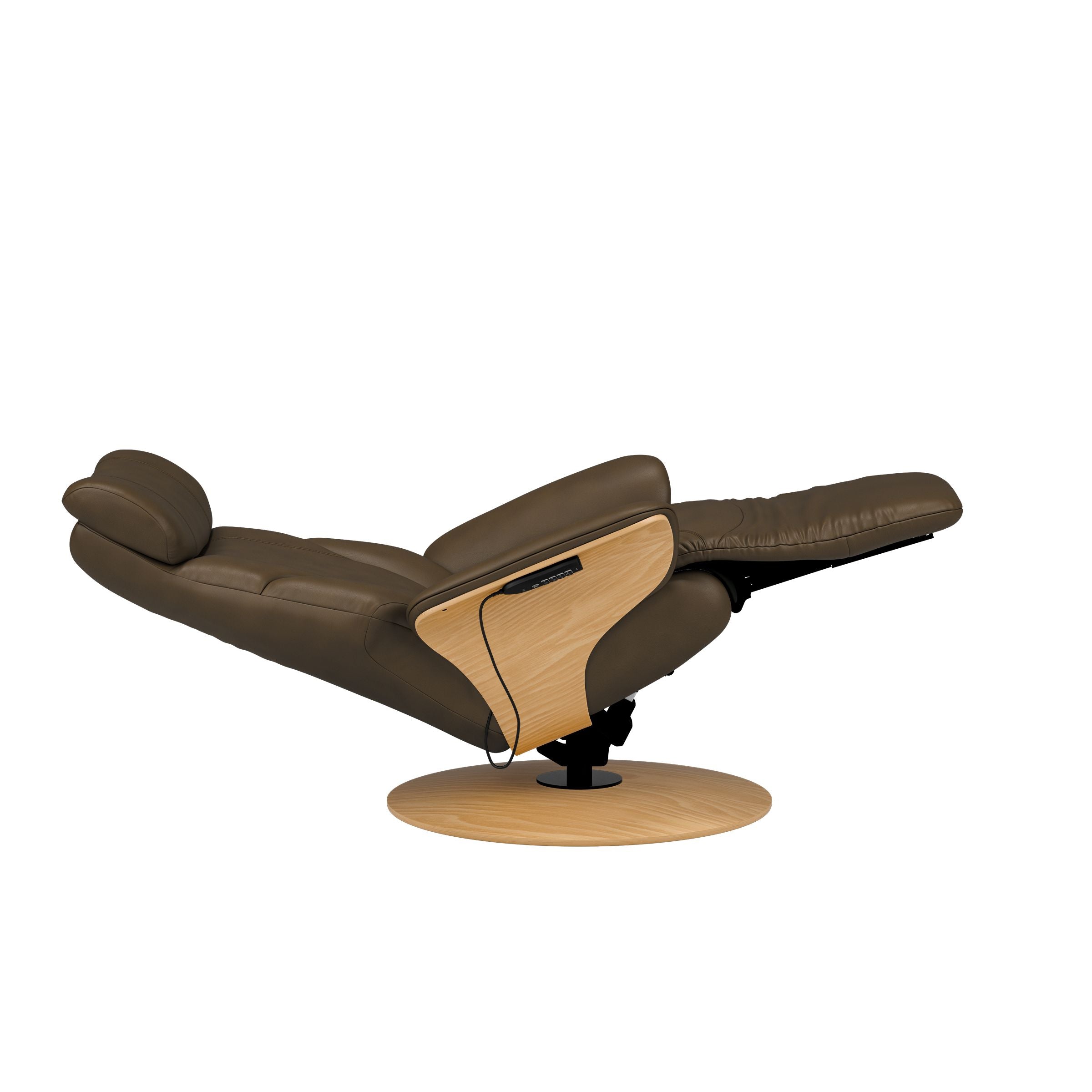 Stressless Adam Wood Disc Recliner — Paloma Chocolate