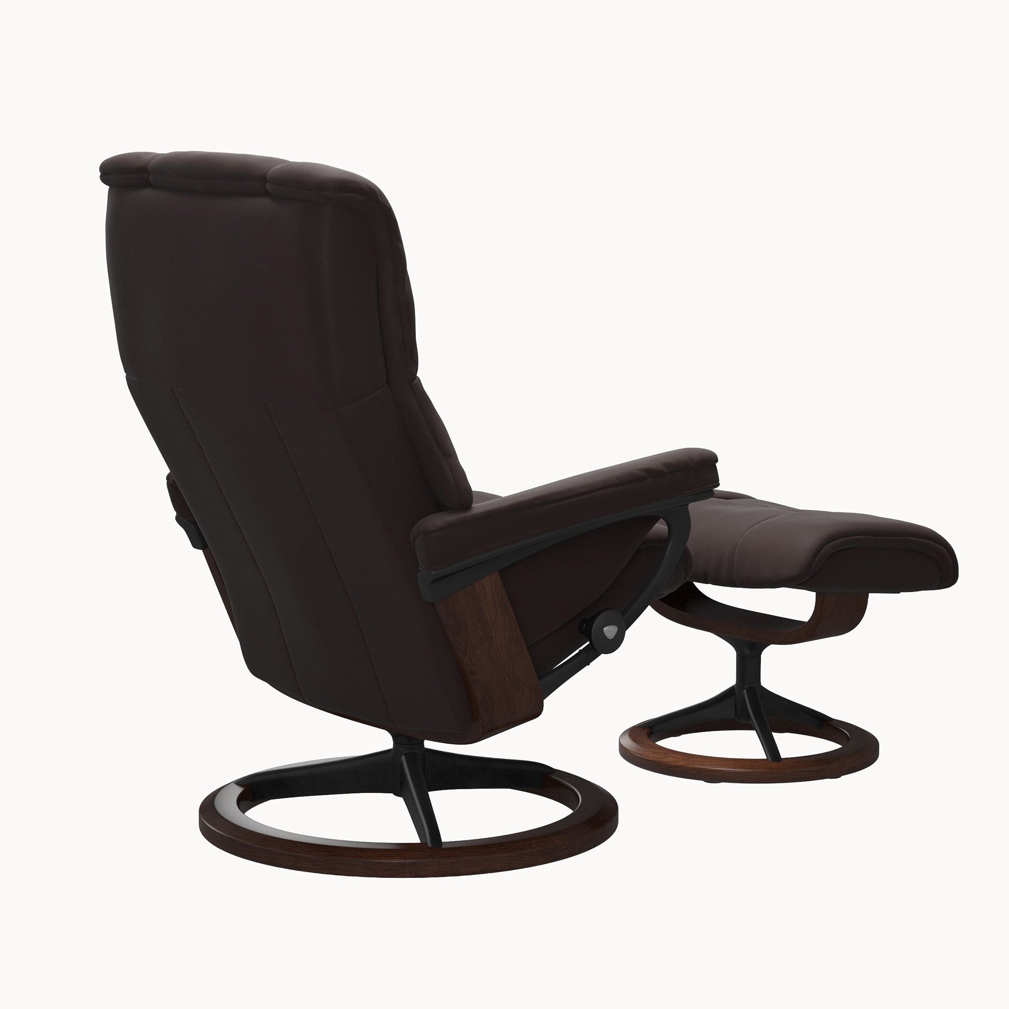 Stressless Mayfair Signature Base Chair & Ottoman - Paloma Chocolate