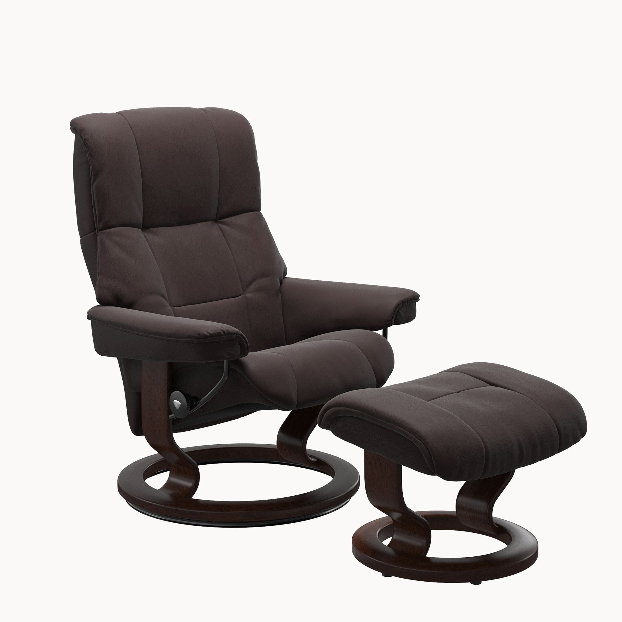 Stressless Mayfair Classic Base Chair & Ottoman - Paloma Chocolate