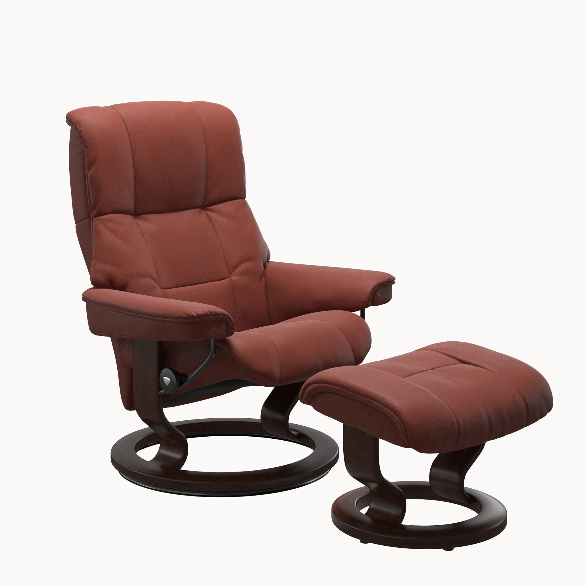 Stressless Mayfair Classic Base Chair & Ottoman - Paloma Dark Henna