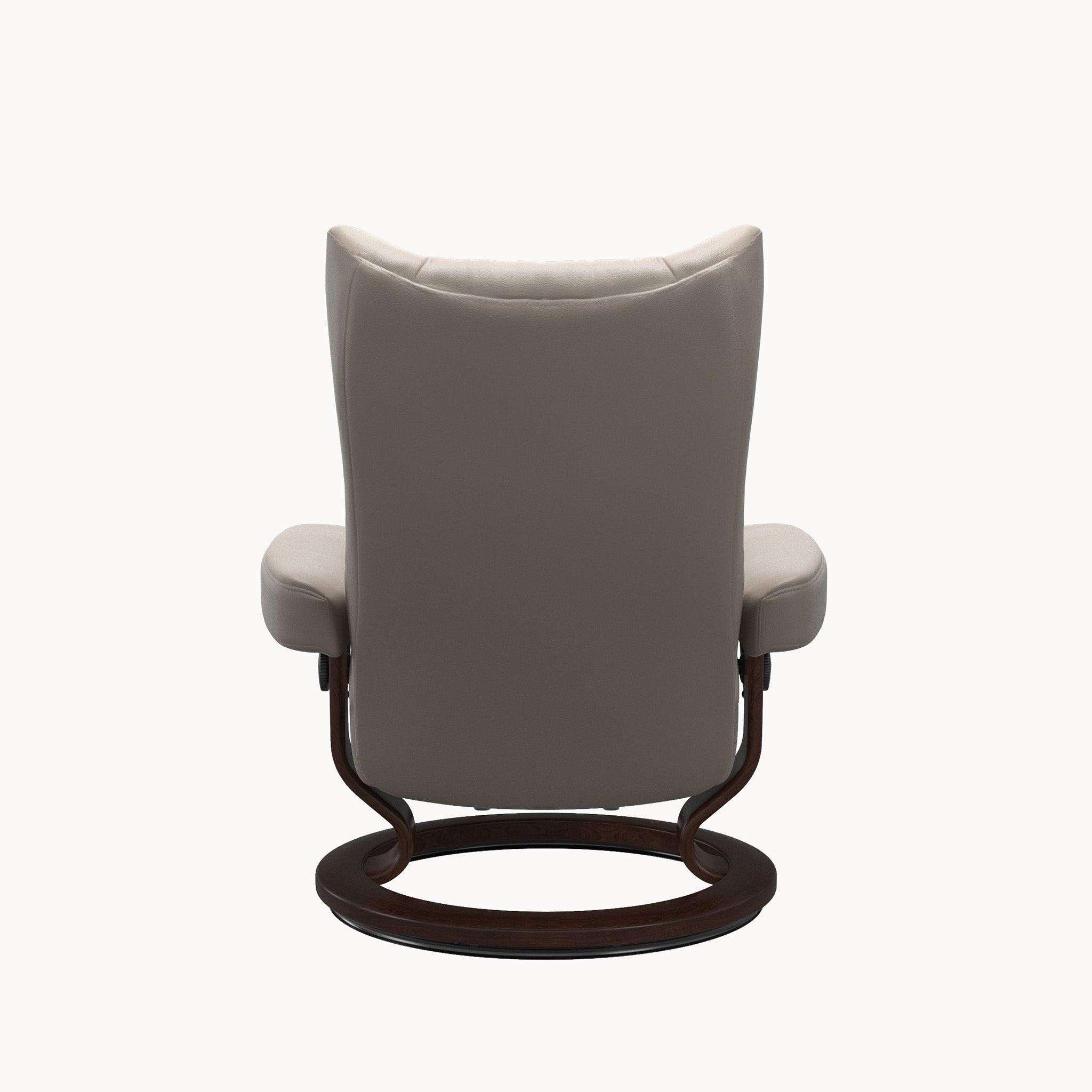 Stressless Wing Classic Base Chair & Ottoman - Paloma Dark Mushroom