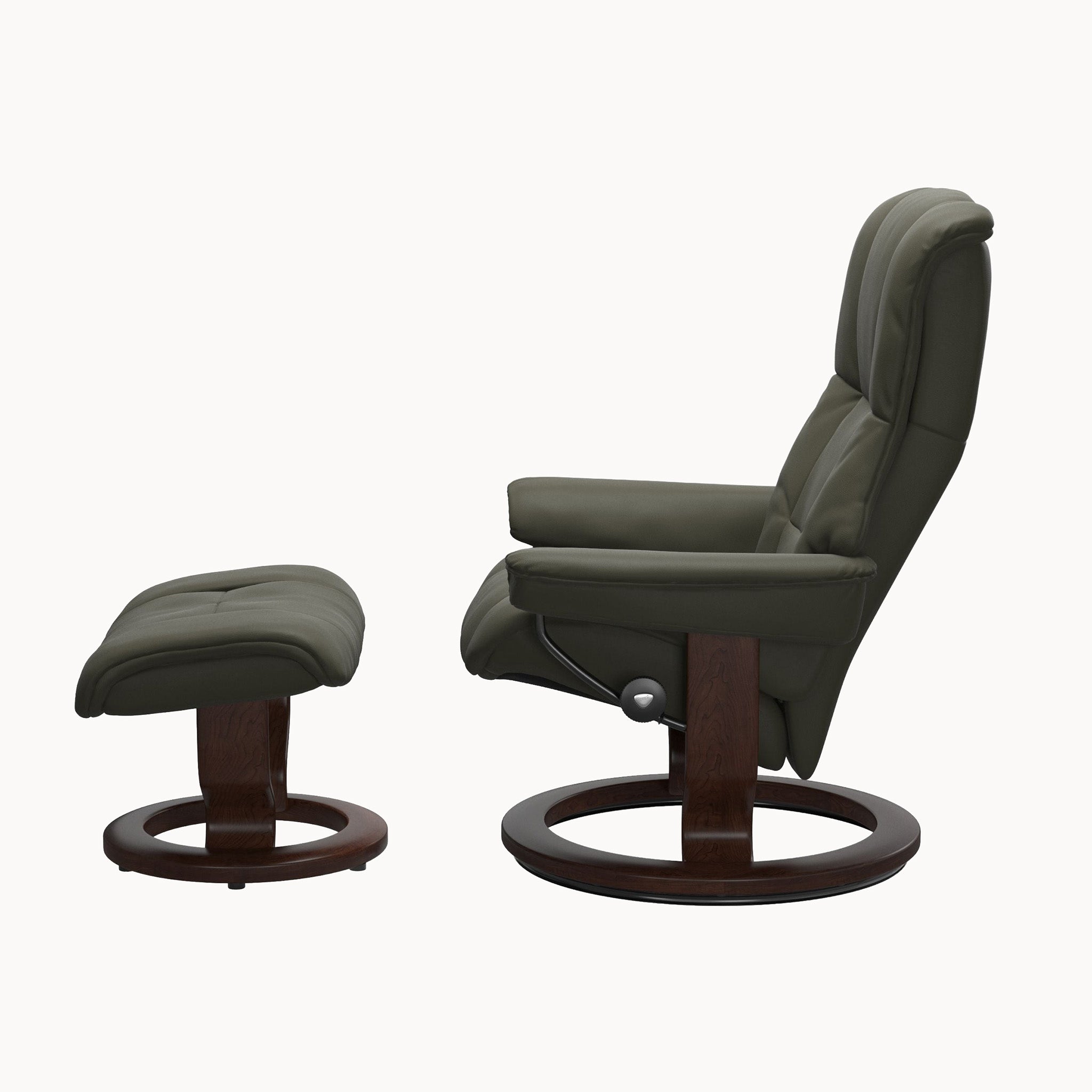 Stressless Mayfair Classic Base Chair & Ottoman - Paloma Dark Olive