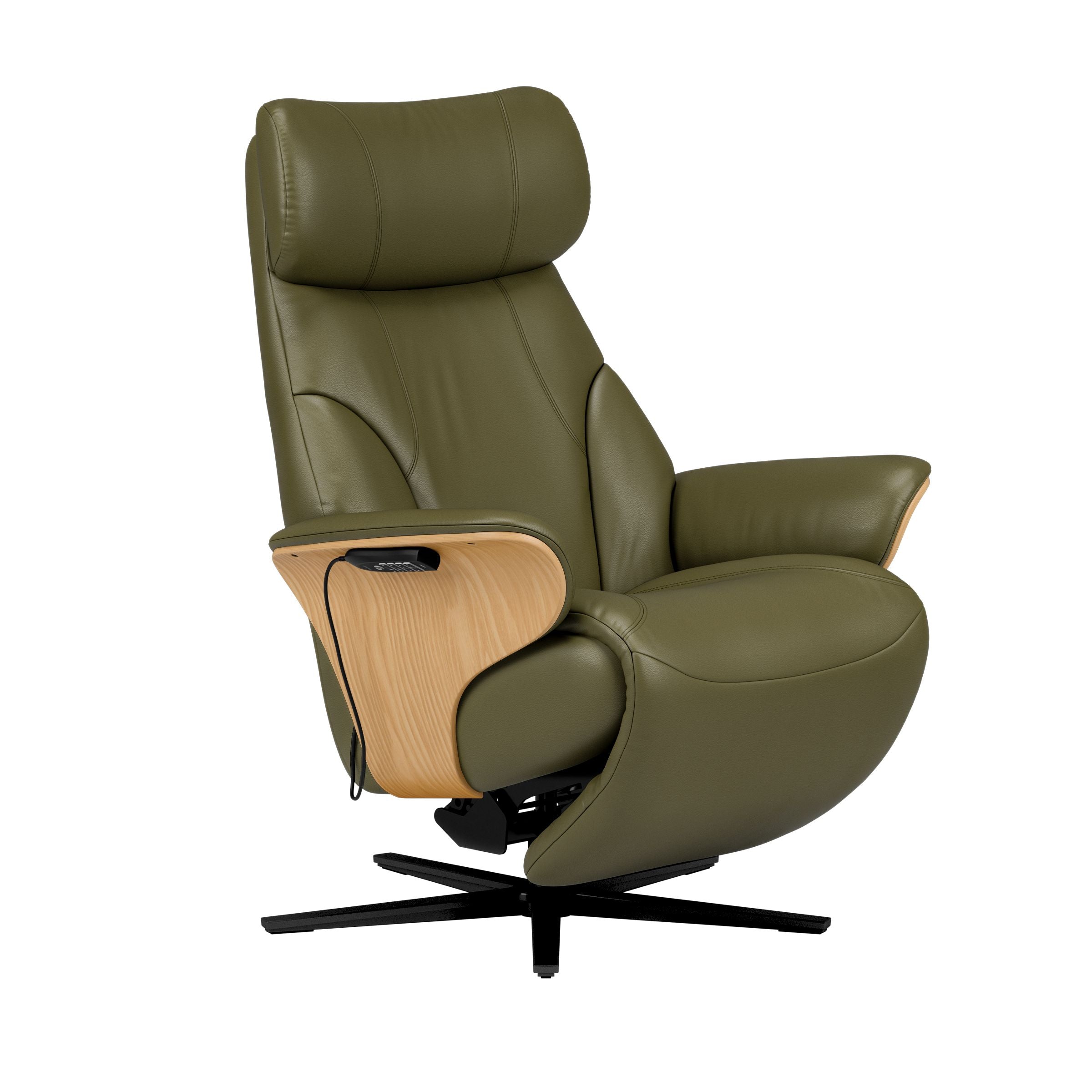 Stressless Adam Disc Base Recliner — Paloma Dark Olive