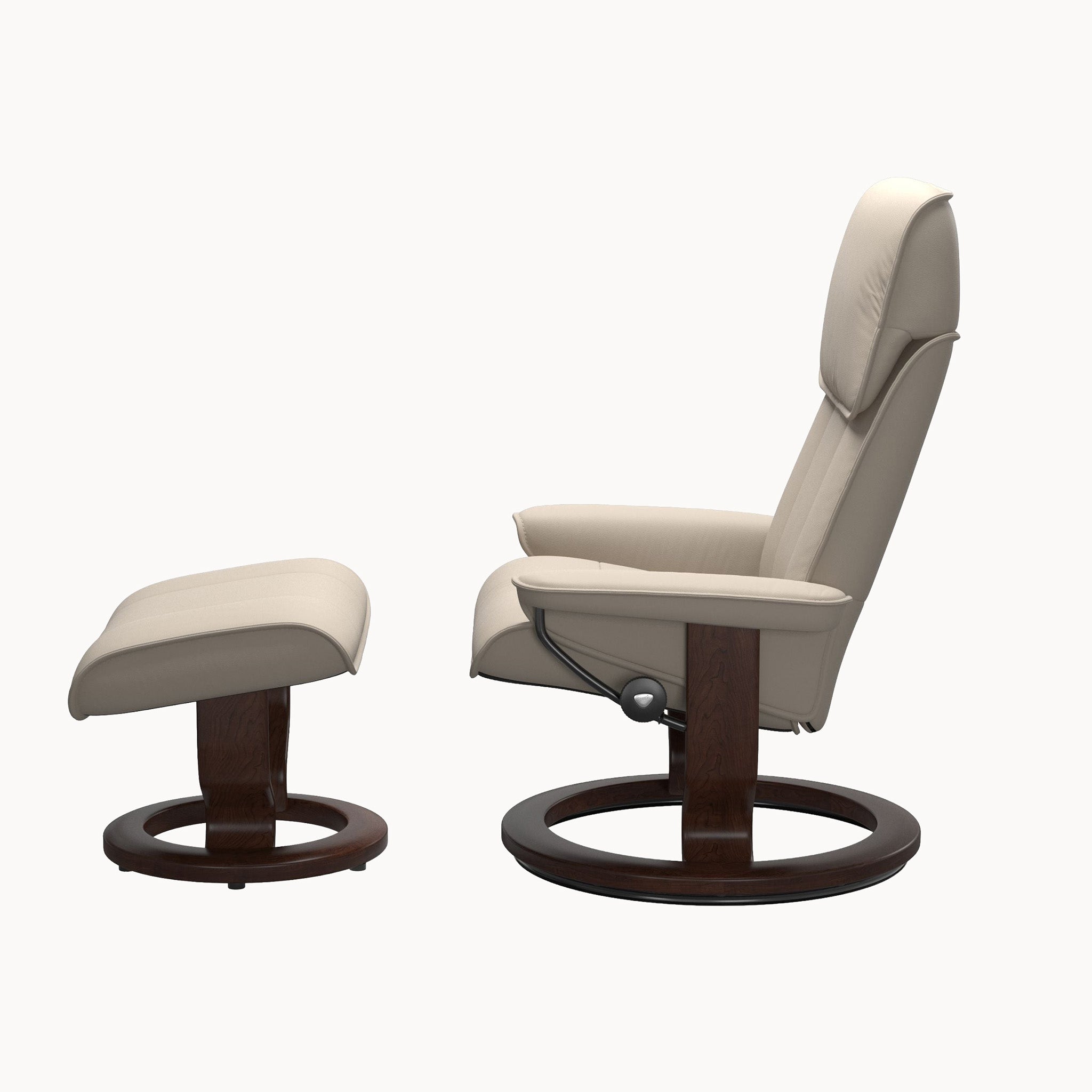 Stressless Admiral Classic Base Chair & Ottoman - Paloma Fog