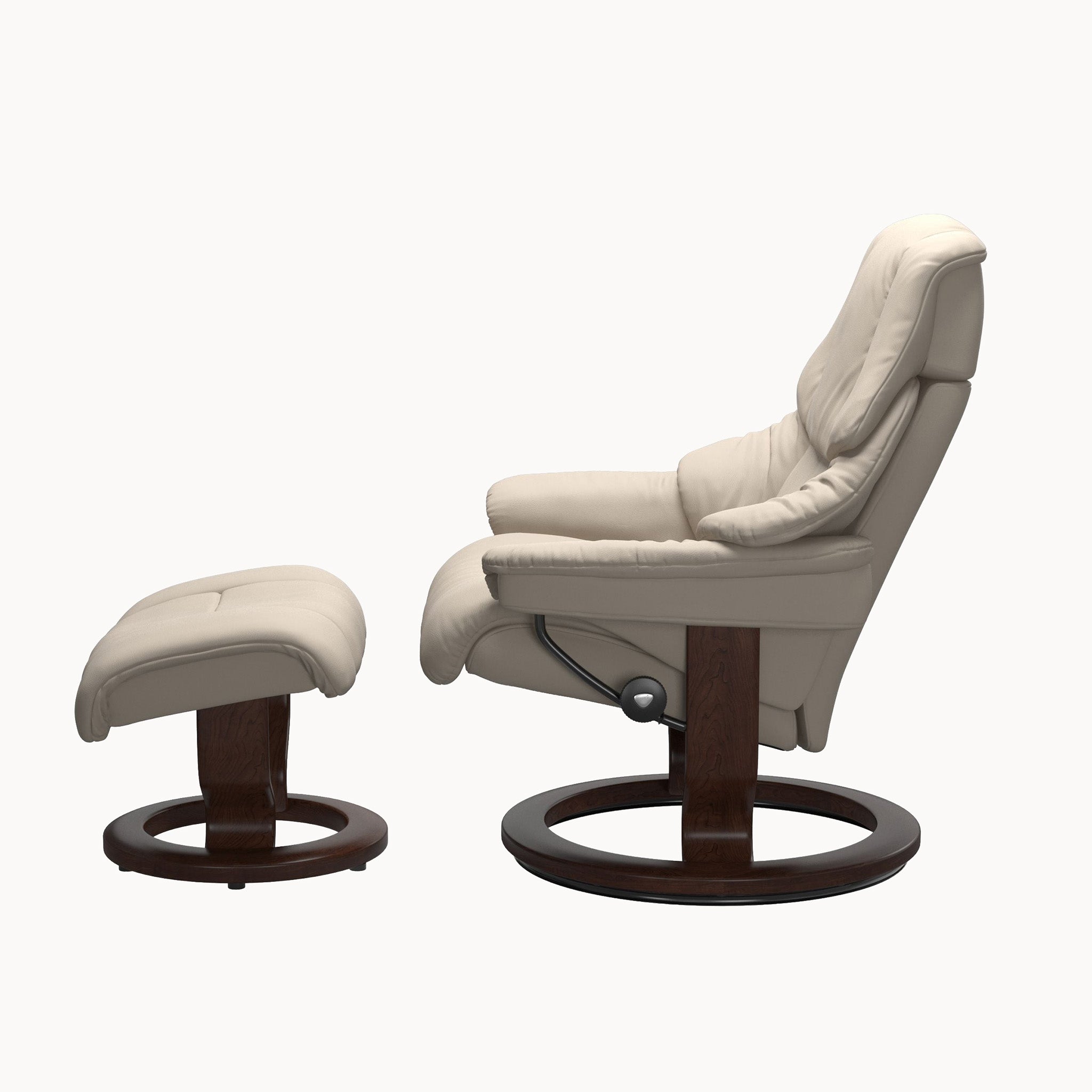 Stressless Reno Classic Base Chair & Ottoman - Paloma Fog