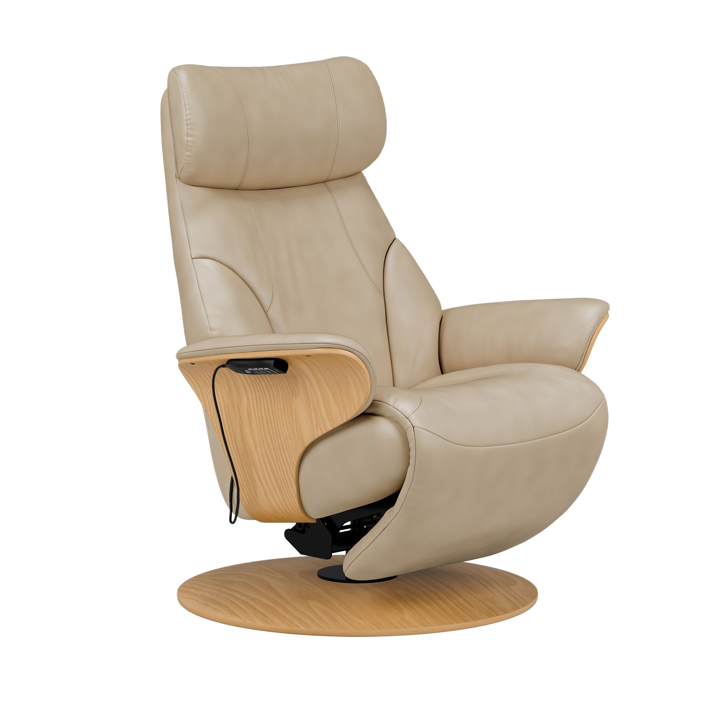 Stressless Adam Wood Disc Recliner — Paloma Fog