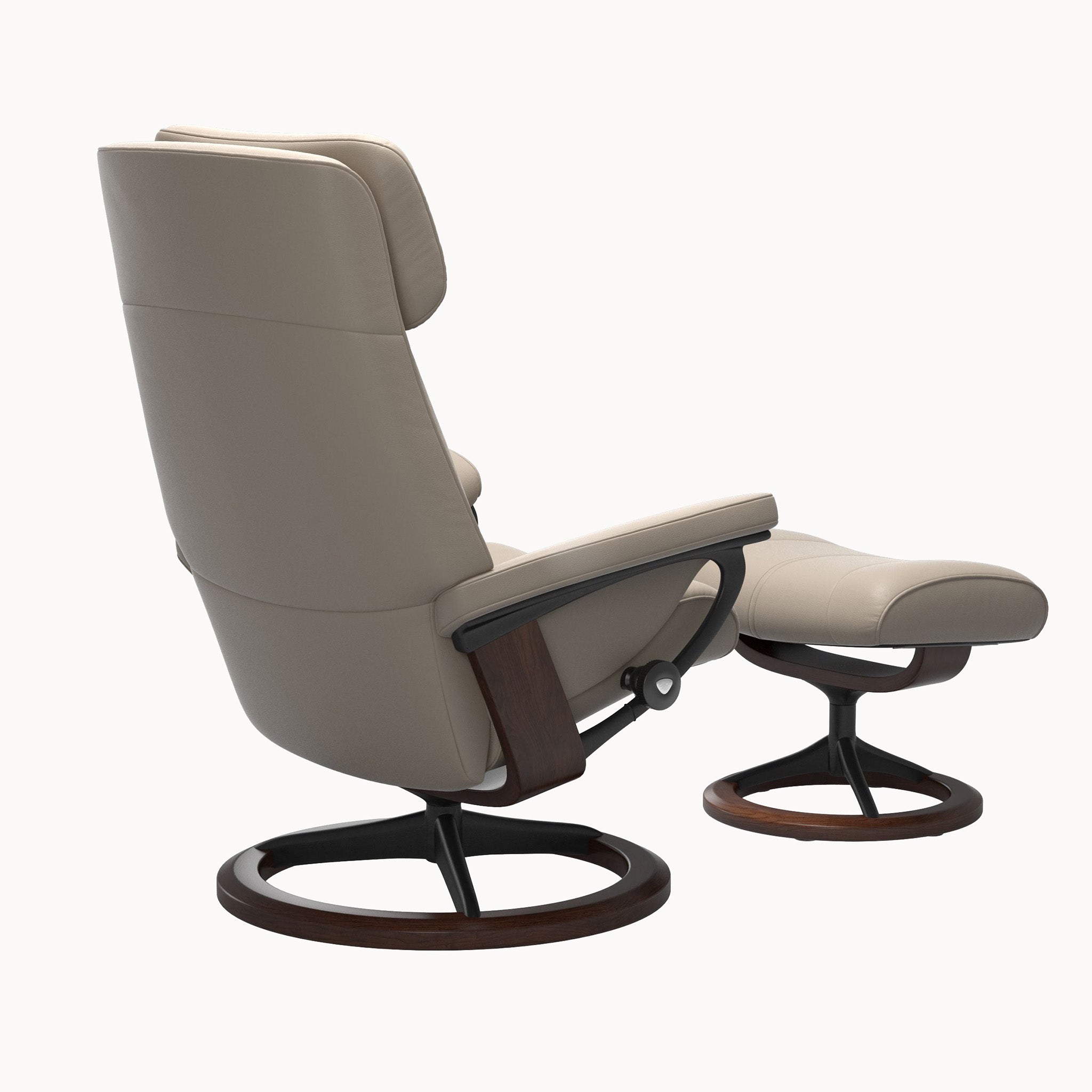 Stressless Paul Signature Base Chair & Ottoman - Paloma Mushroom