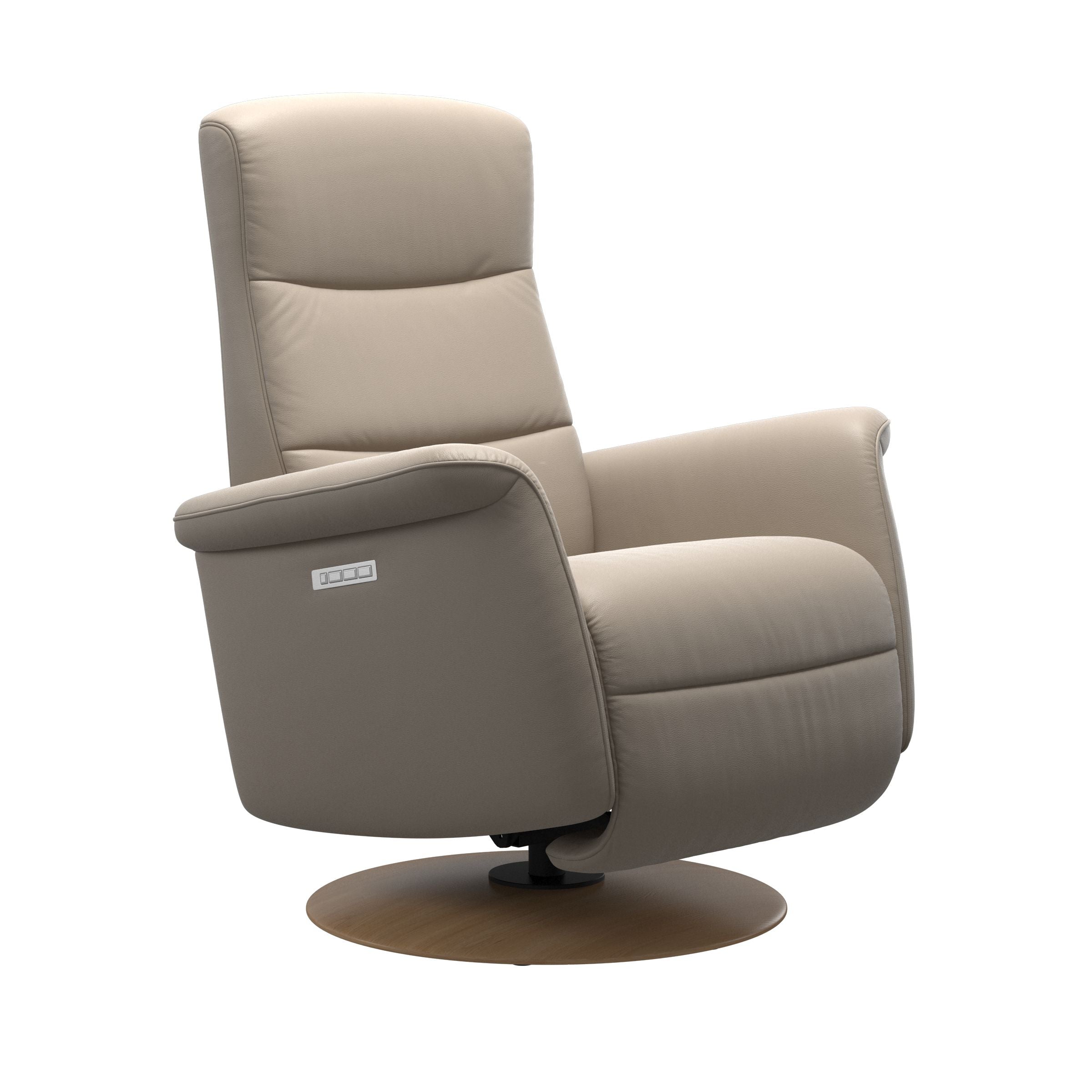 Stressless Mike Moon Base Recliner — Paloma Mushroom