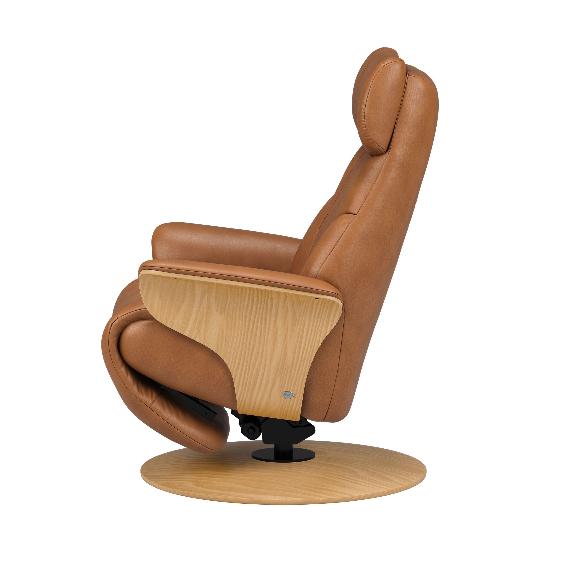 Stressless Adam Wood Disc Recliner — Paloma New Cognac