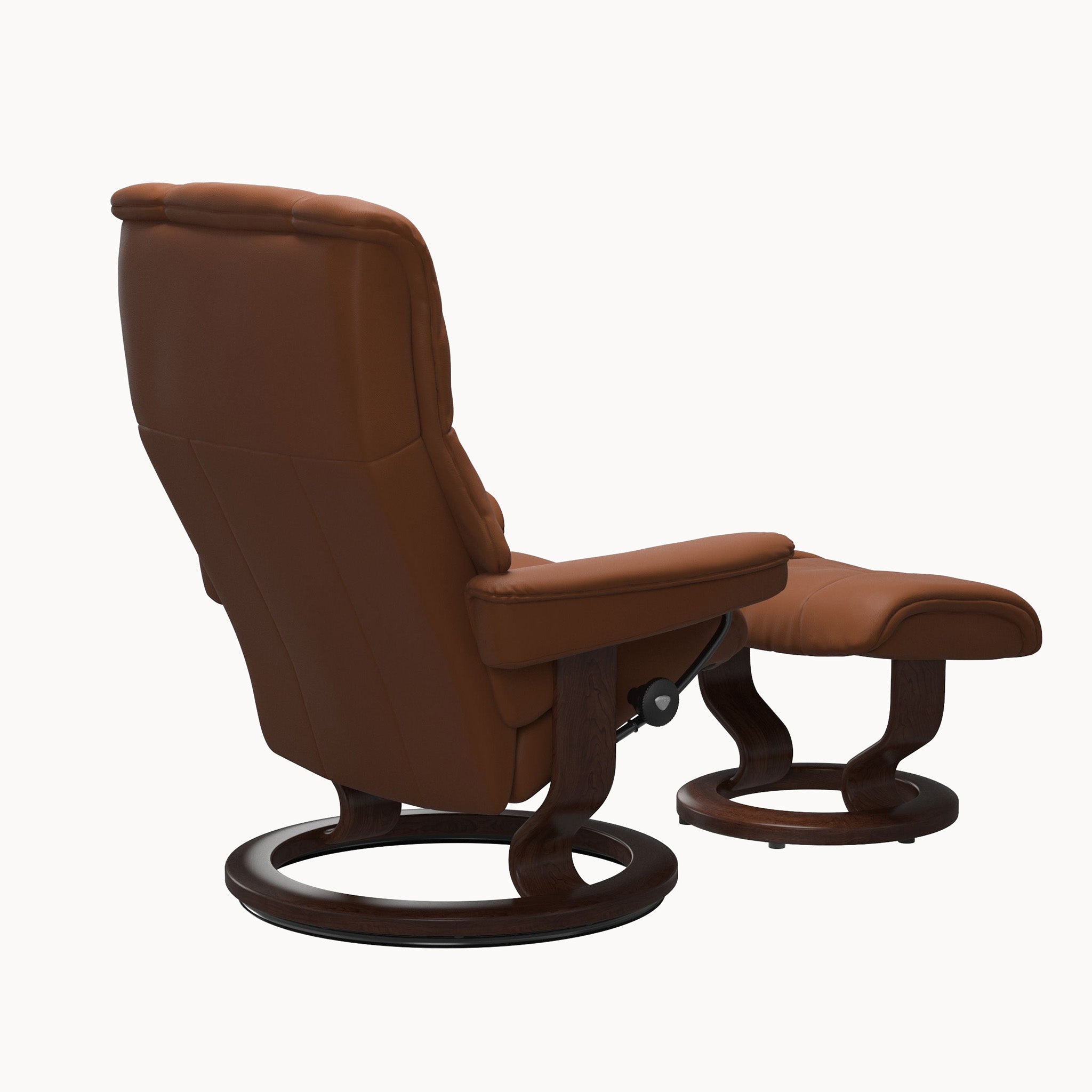 Stressless Mayfair Classic Base Chair & Ottoman - Paloma New Cognac