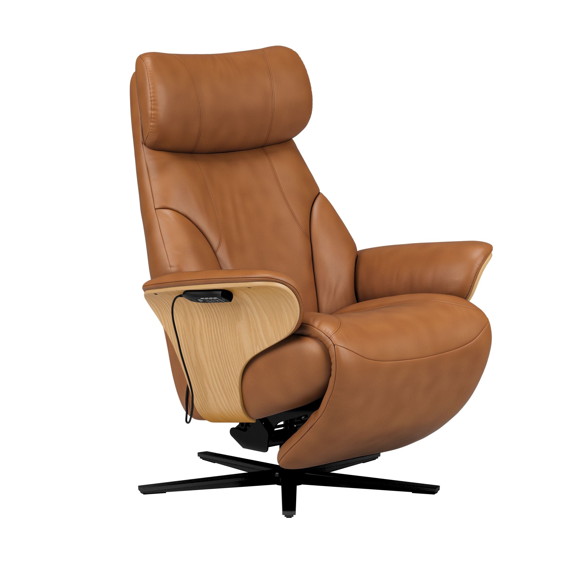Stressless Adam Disc Base Recliner — Paloma New Cognac