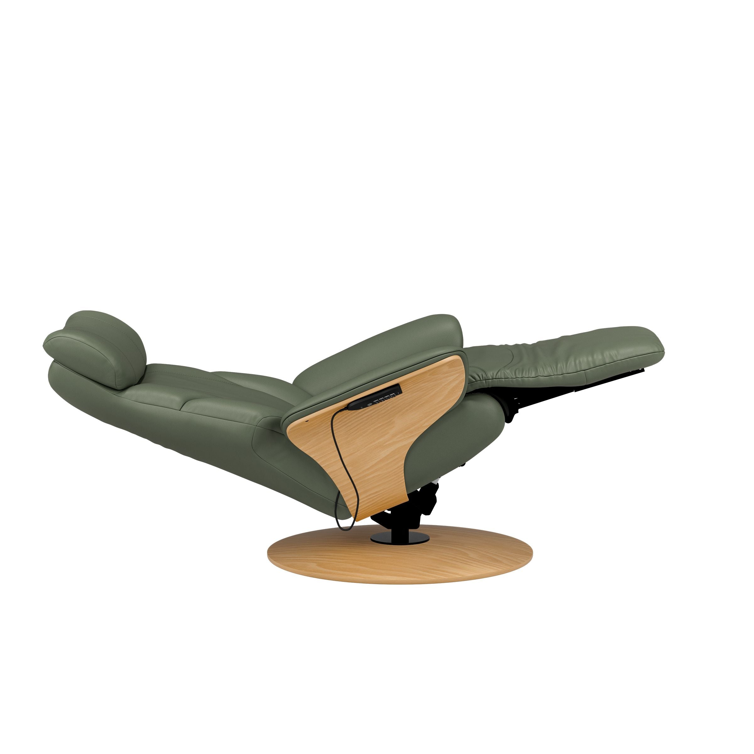 Stressless Adam Wood Disc Recliner — Paloma Sage Green