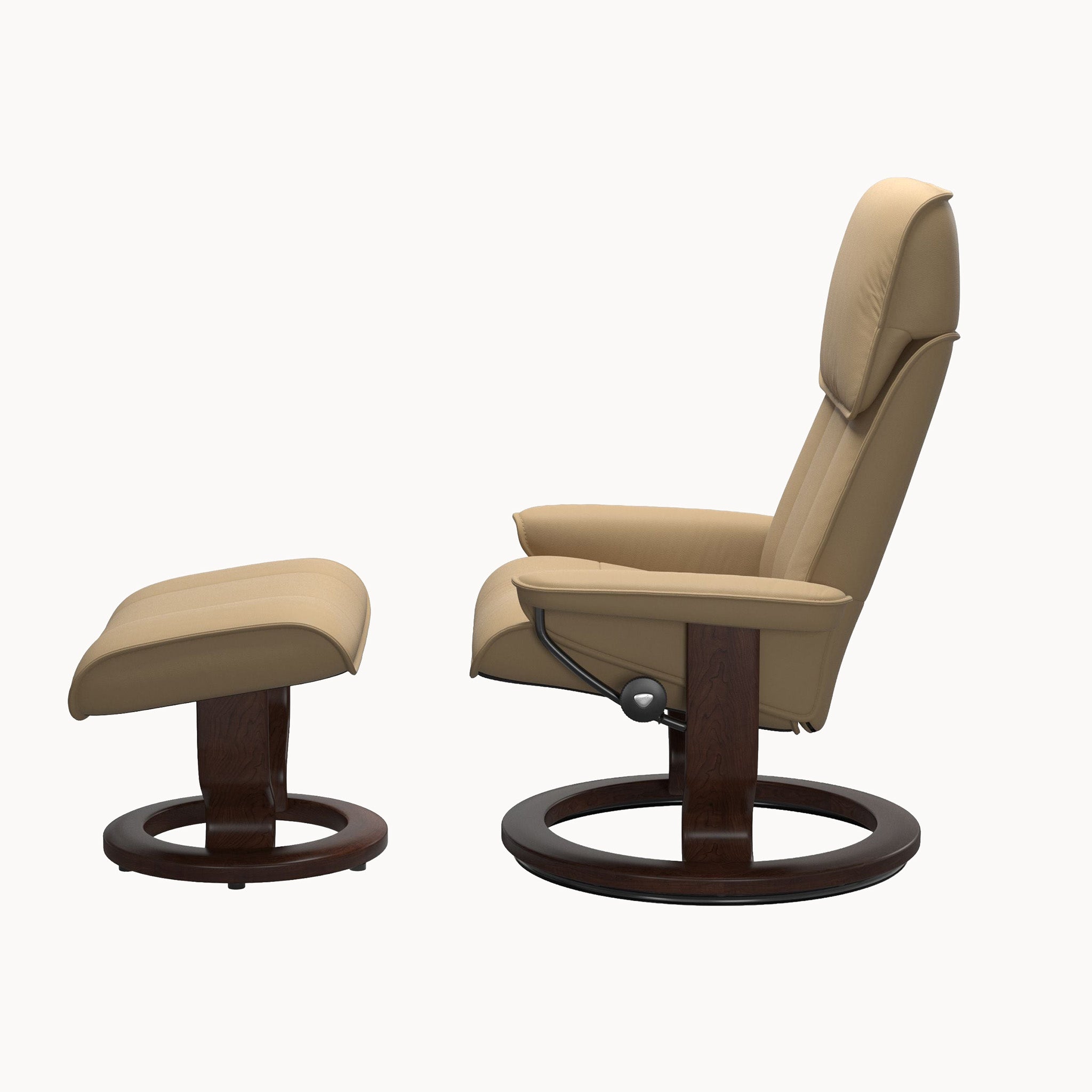 Stressless Admiral Classic Base Chair & Ottoman - Paloma Sand