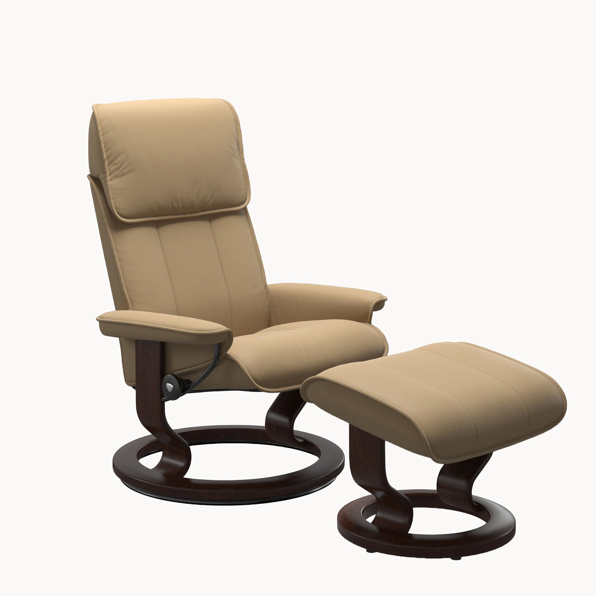 Stressless Admiral Classic Base Chair & Ottoman - Paloma Sand