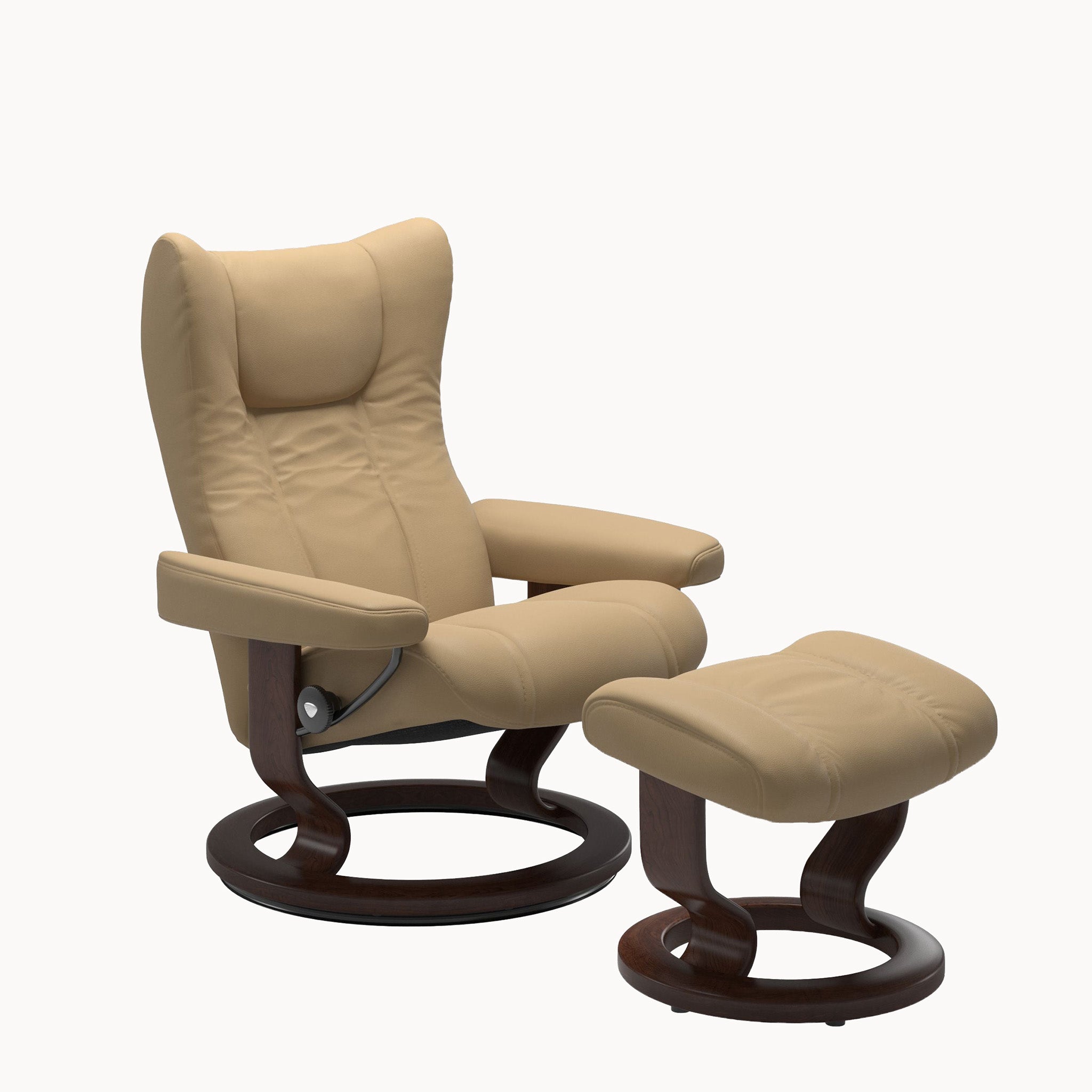 Stressless Wing Classic Base Chair & Ottoman - Paloma Sand