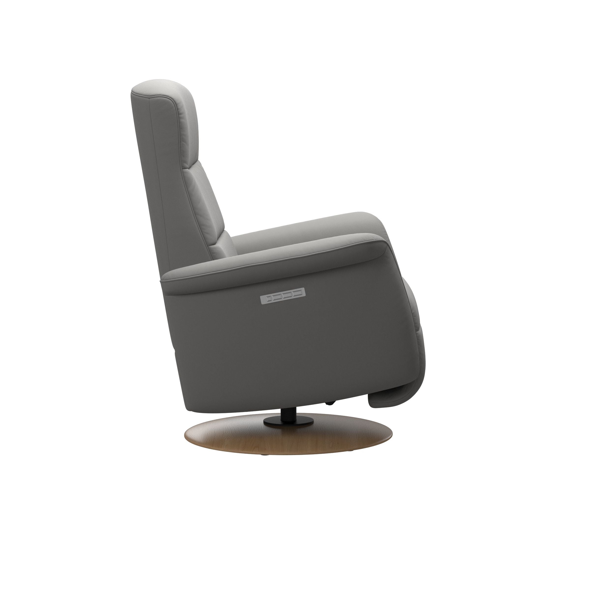 Stressless Mike Moon Base Recliner — Paloma Silver Grey