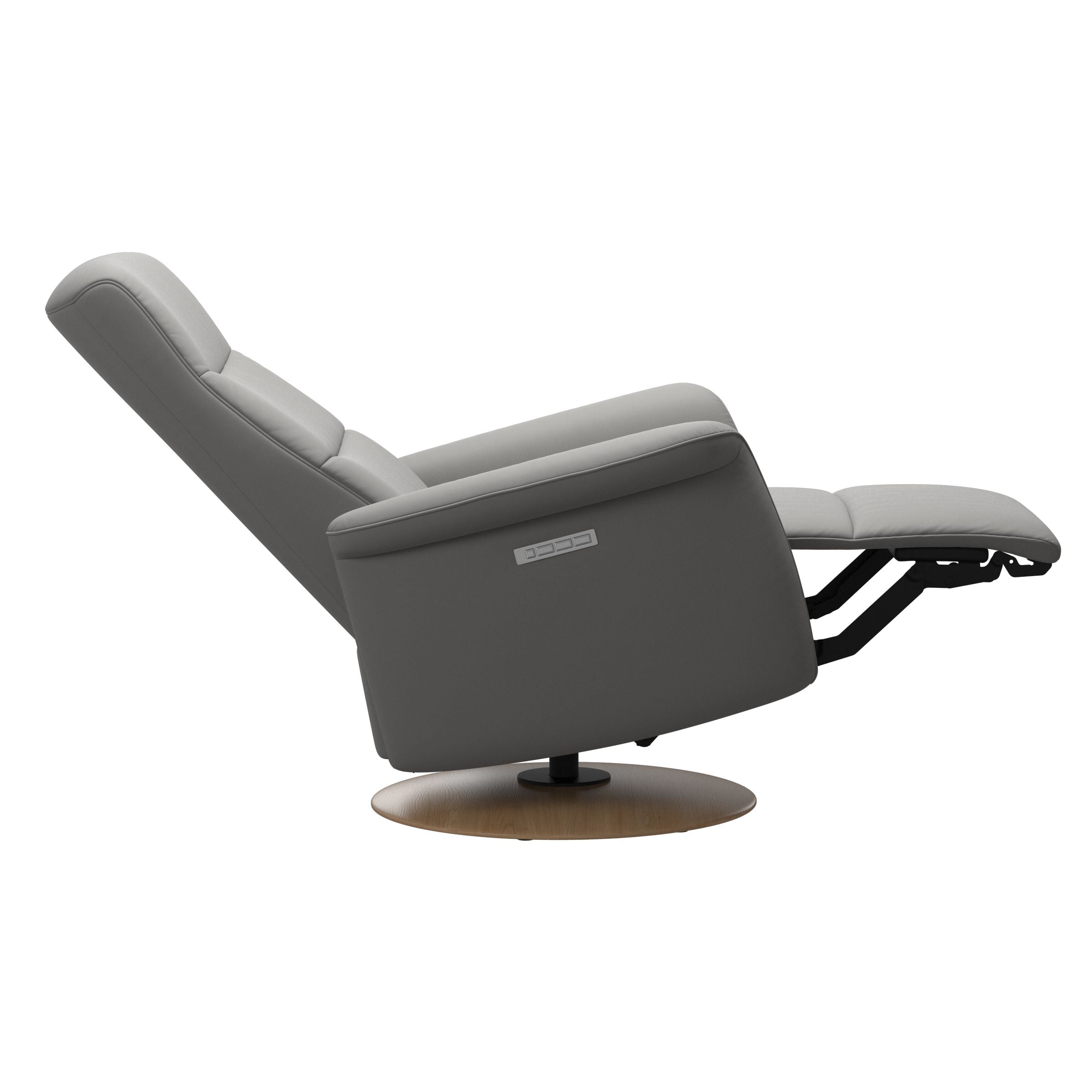 Stressless Mike Moon Base Recliner — Paloma Silver Grey