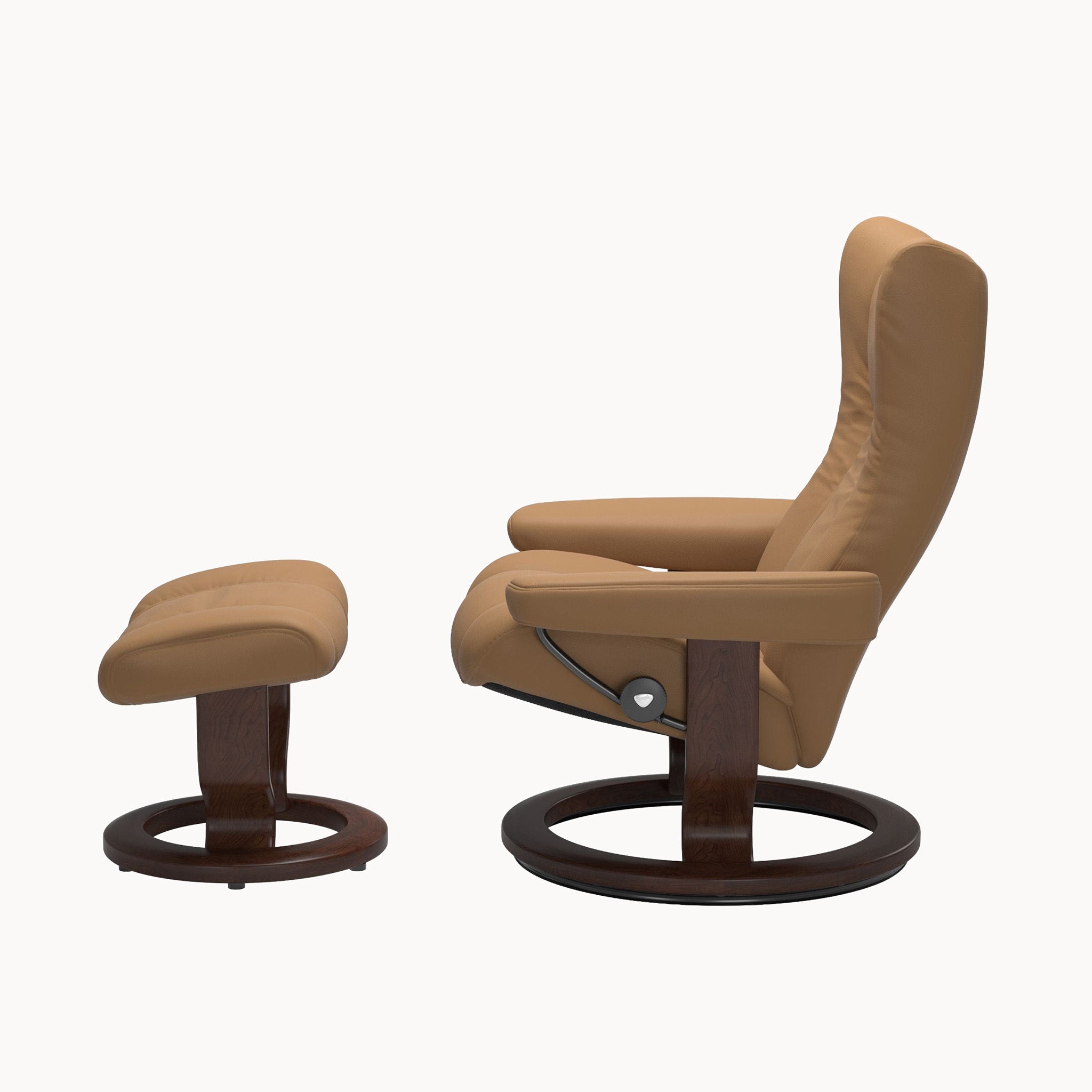 Stressless Wing Classic Base Chair & Ottoman - Paloma Taupe