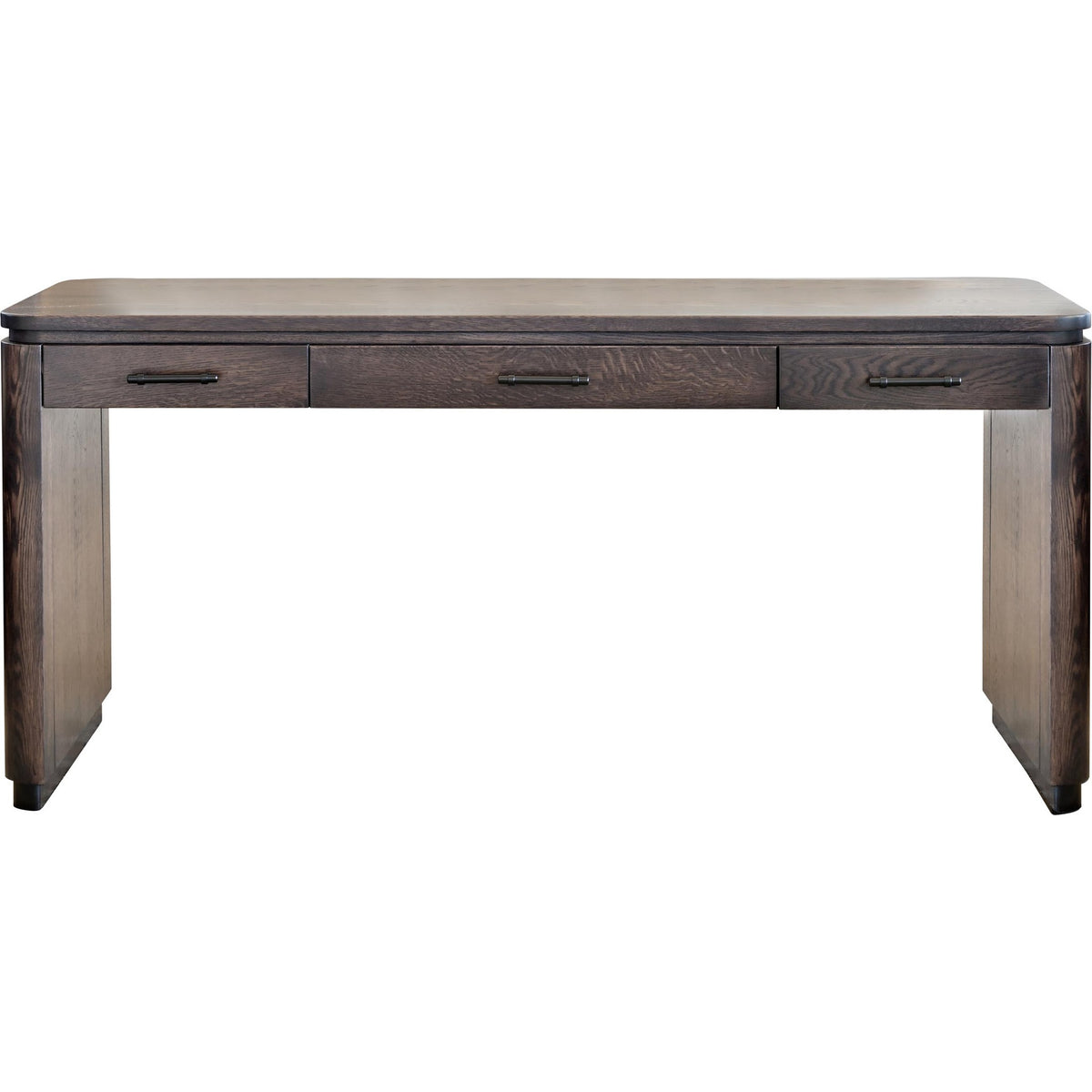 Yutzy Woodworking Rialto Writing Desk — front, shown in a darker stain
