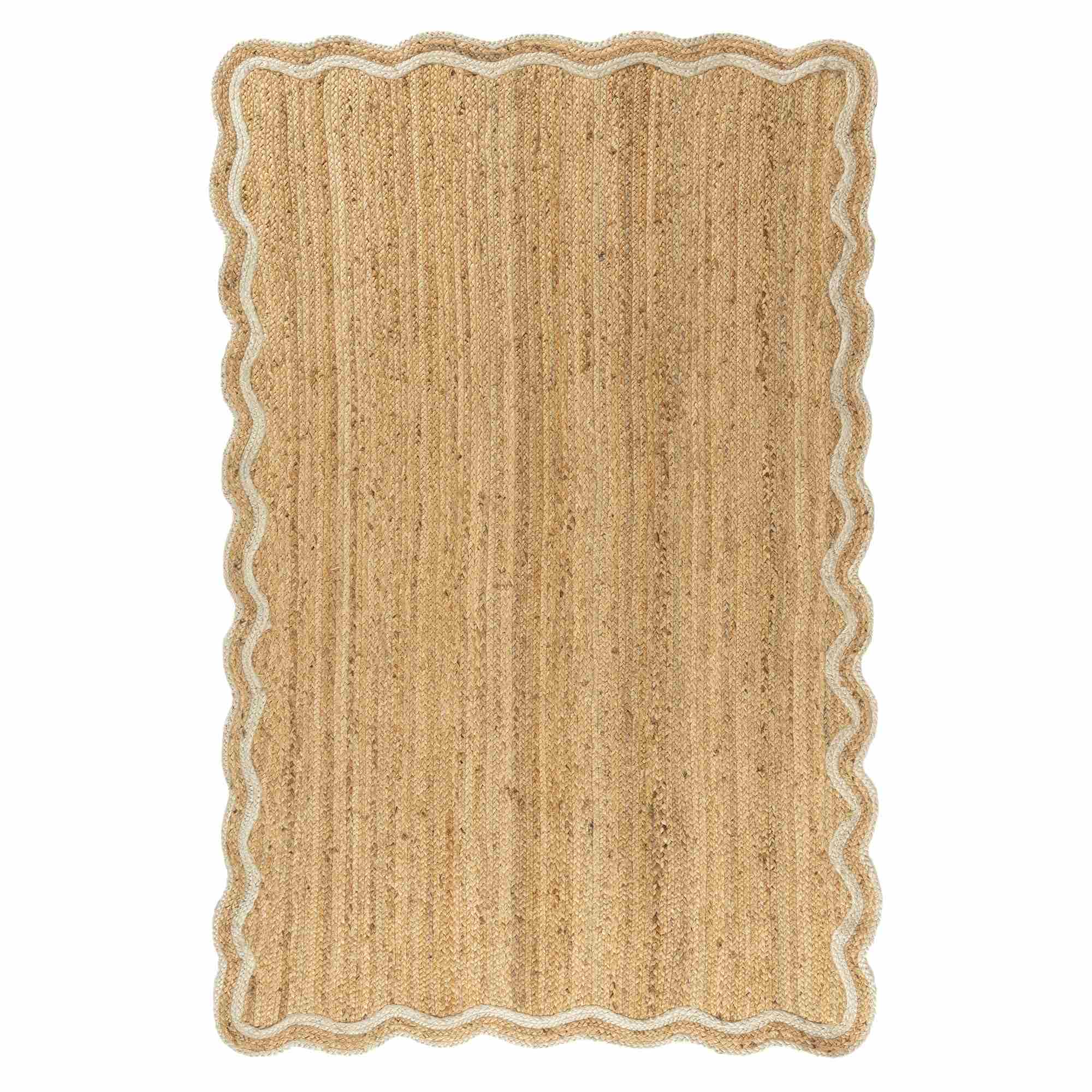 LR Home Scallop Rug — Natural / Ivory