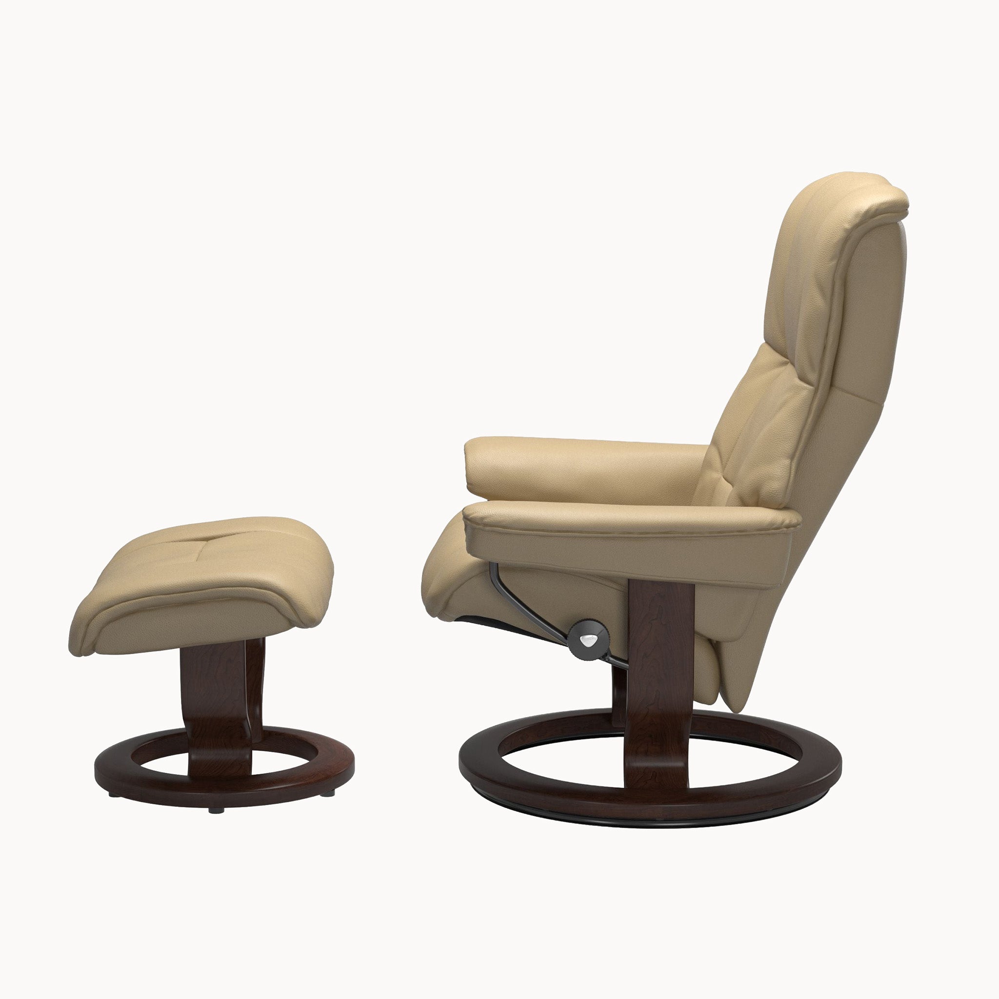 Stressless Mayfair Classic Base Chair & Ottoman - Velaro Beige