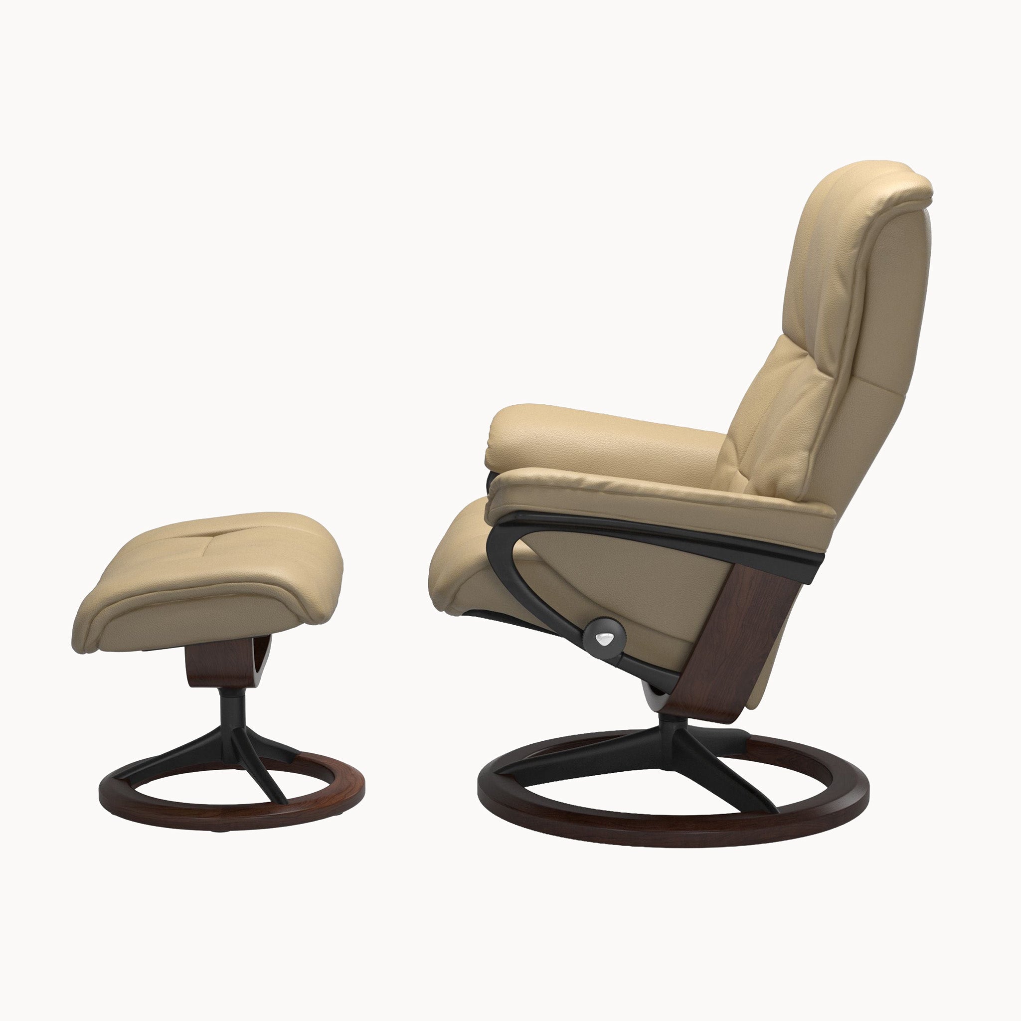 Stressless Mayfair Signature Base Chair & Ottoman - Velaro Beige