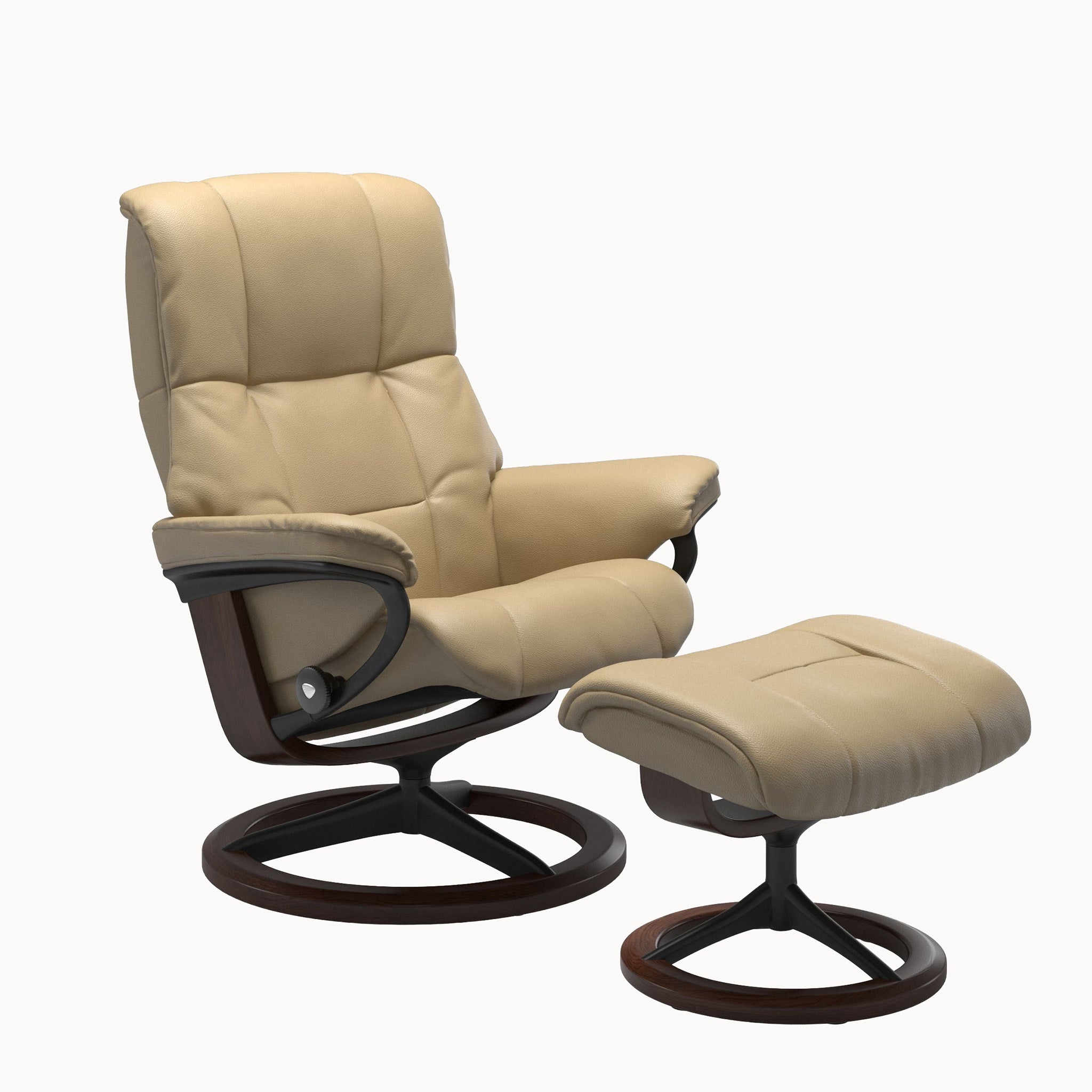 Stressless Mayfair Signature Base Chair & Ottoman - Velaro Beige